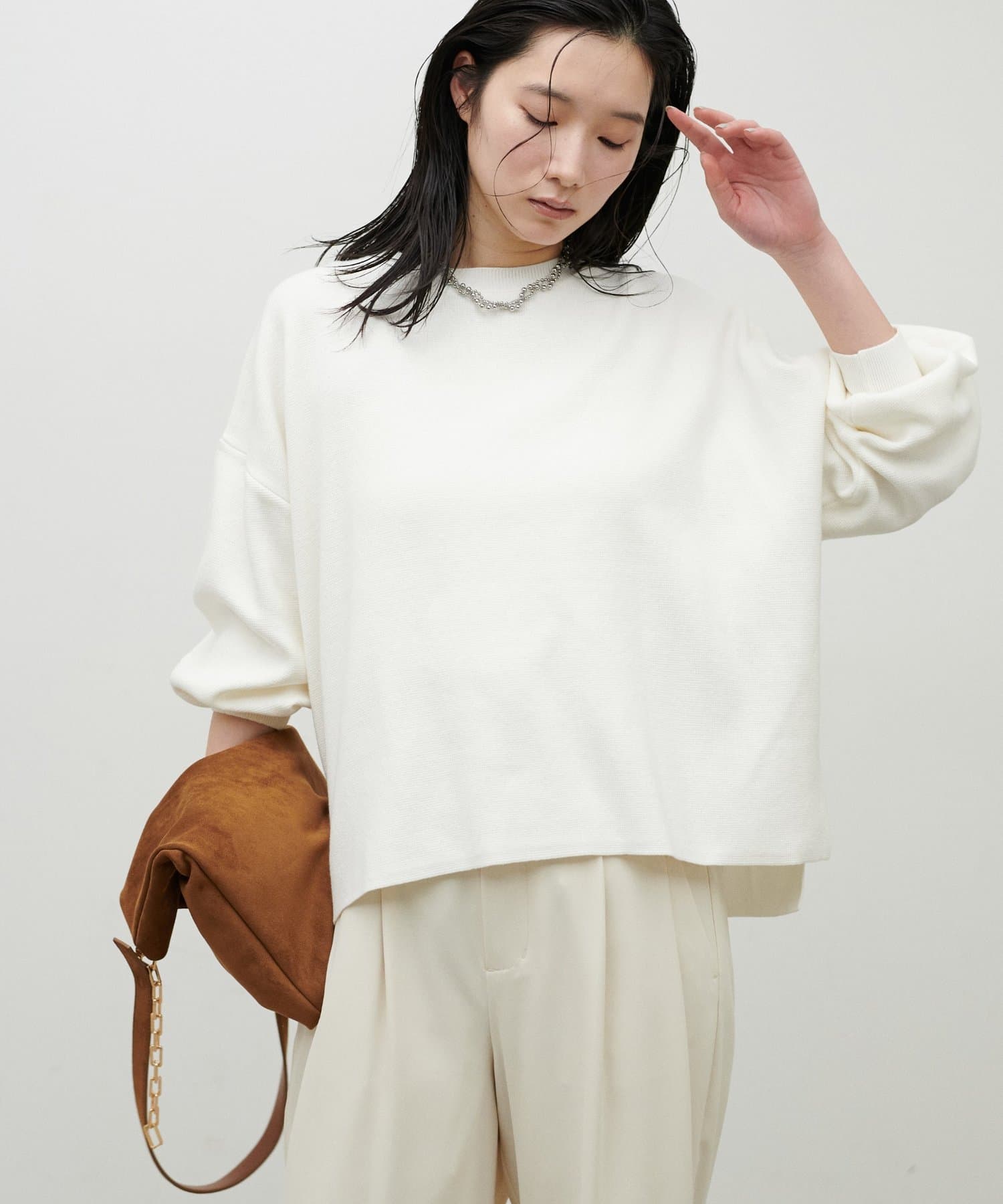 LARUTA(ラルータ) スウェットライクミラノリブニットプルオーバー