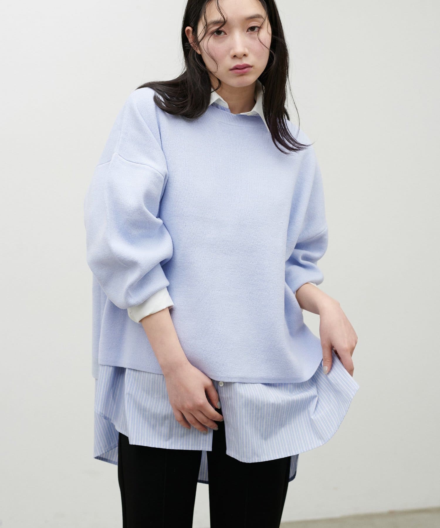 LARUTA(ラルータ) スウェットライクミラノリブニットプルオーバー