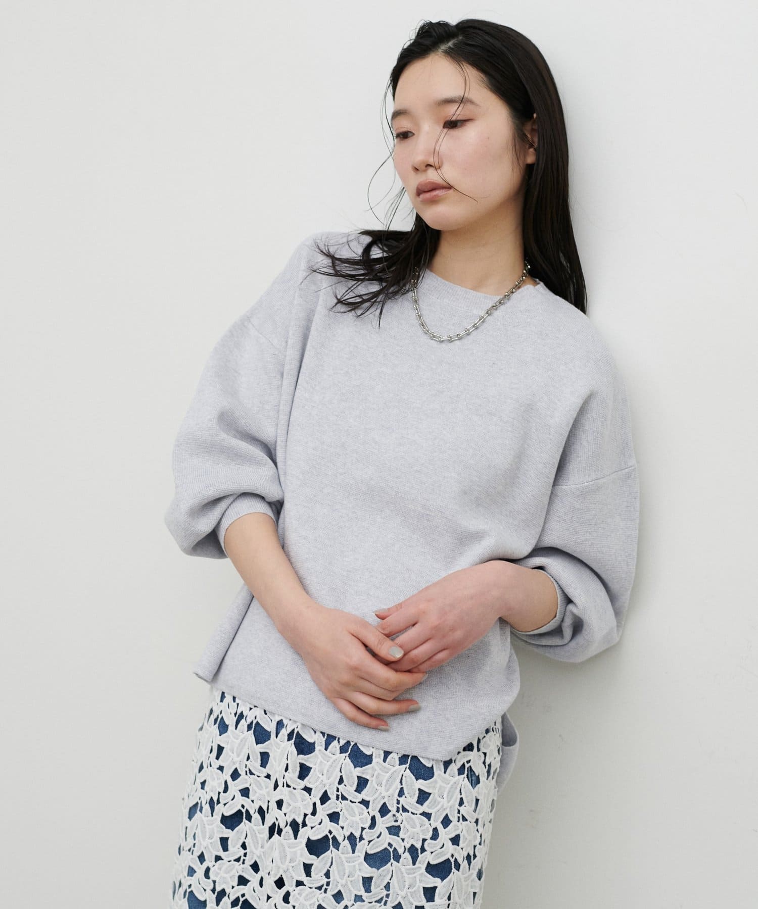 LARUTA(ラルータ) スウェットライクミラノリブニットプルオーバー