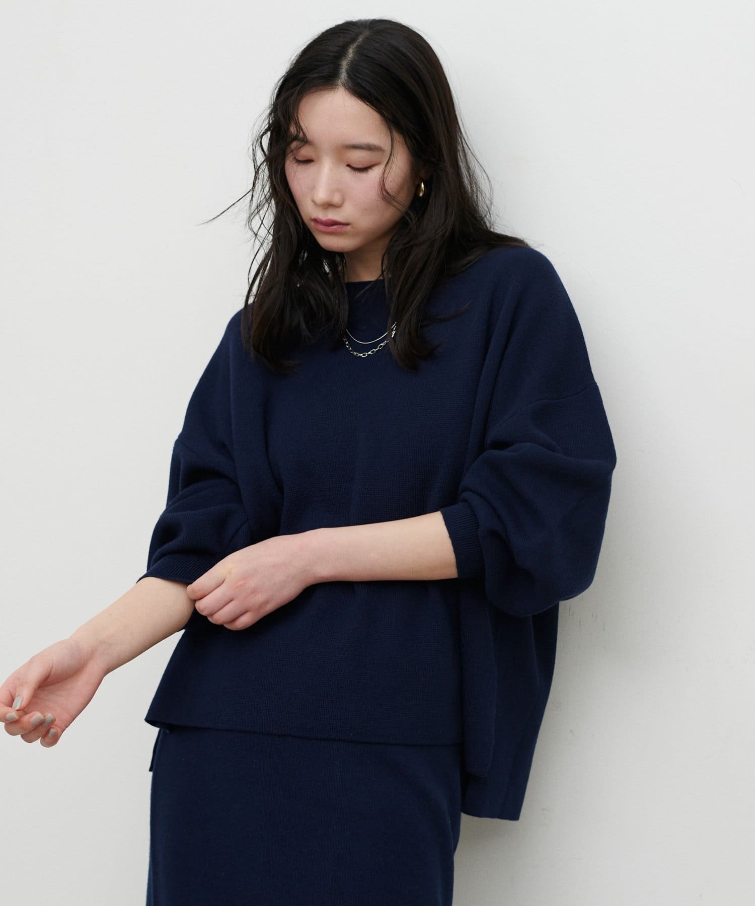 LARUTA(ラルータ) スウェットライクミラノリブニットプルオーバー