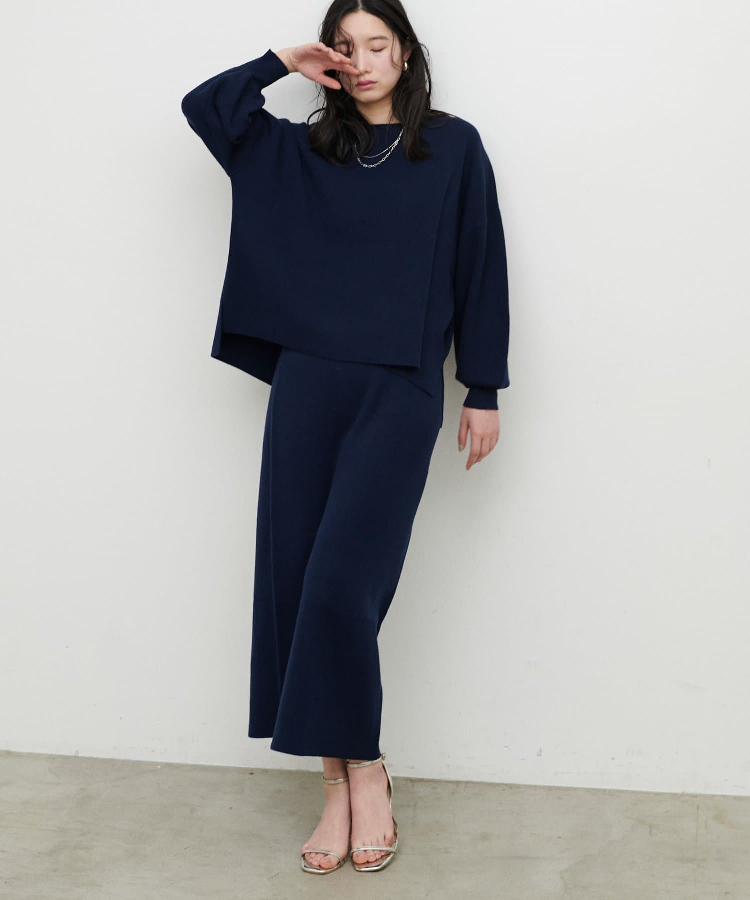 LARUTA(ラルータ) スウェットライクミラノリブニットプルオーバー