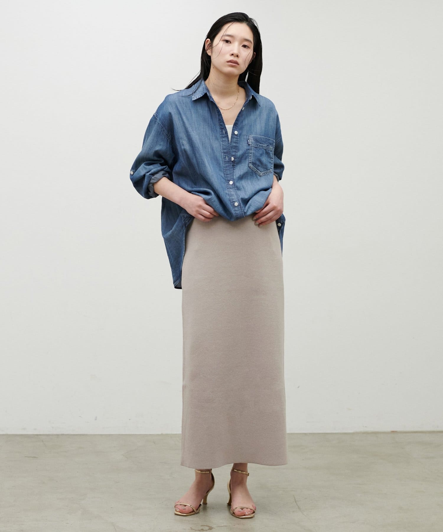 LARUTA(ラルータ) スウェットライクダブルジャガードニットスカート