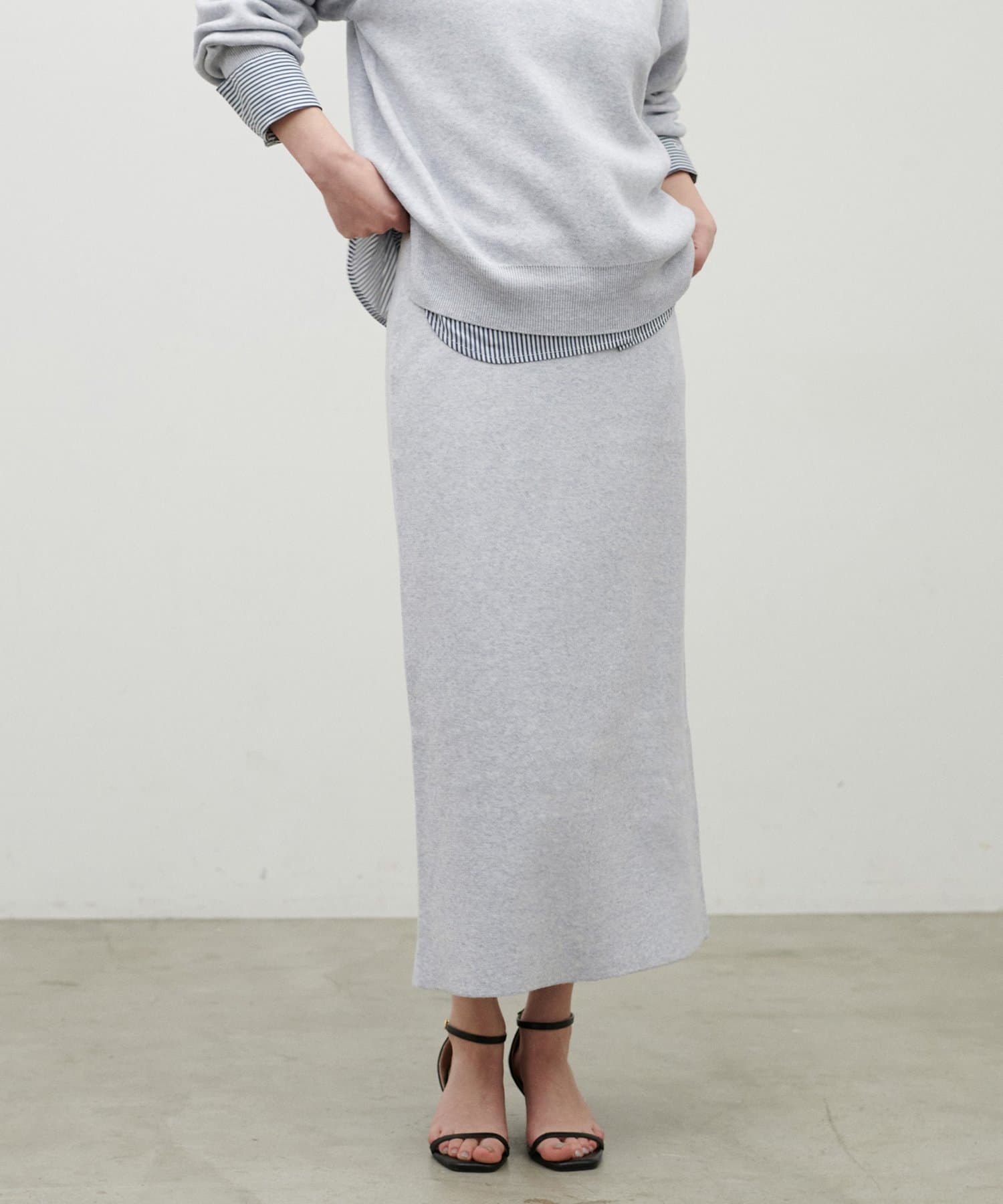 LARUTA(ラルータ) スウェットライクダブルジャガードニットスカート