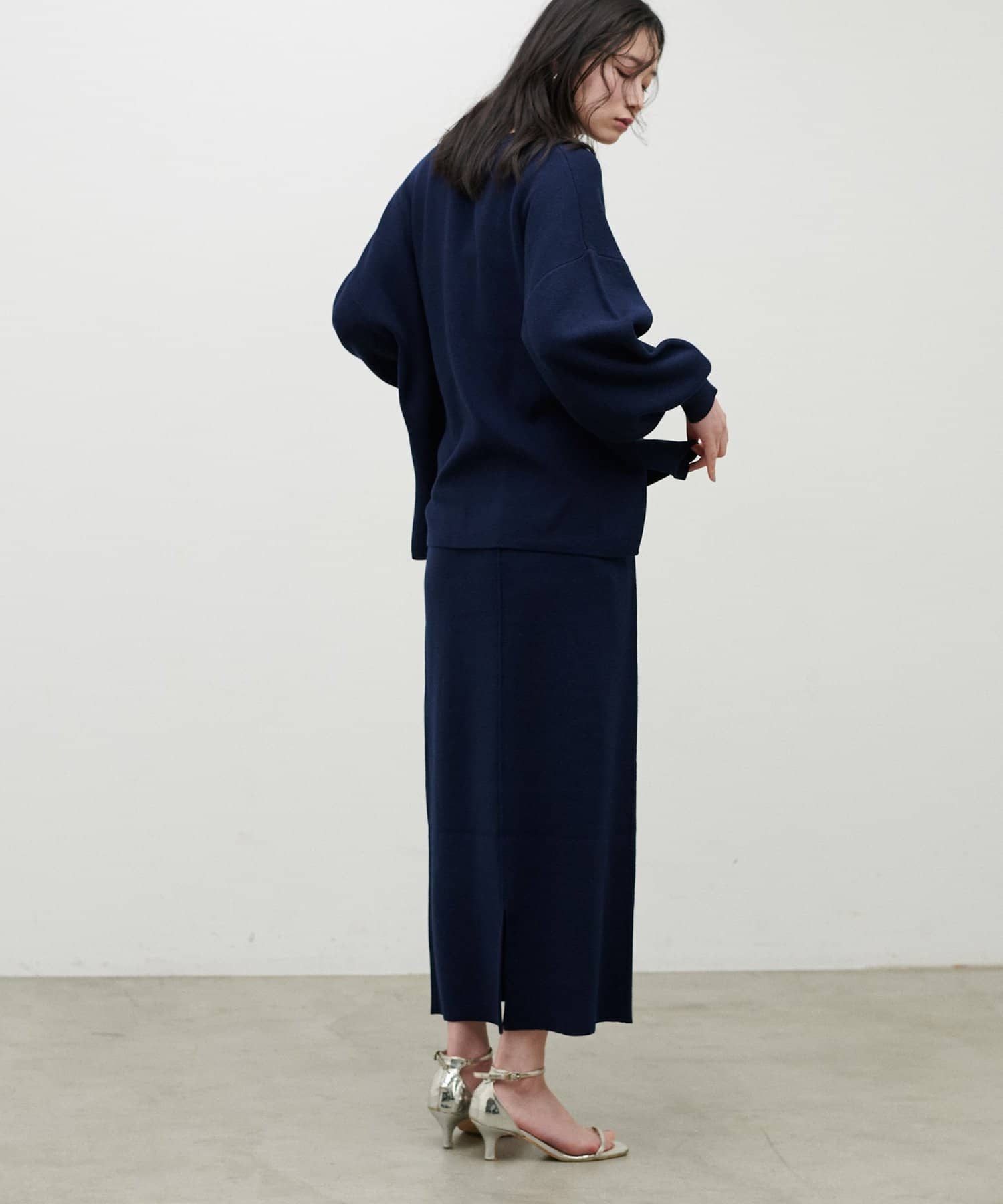 LARUTA(ラルータ) スウェットライクダブルジャガードニットスカート