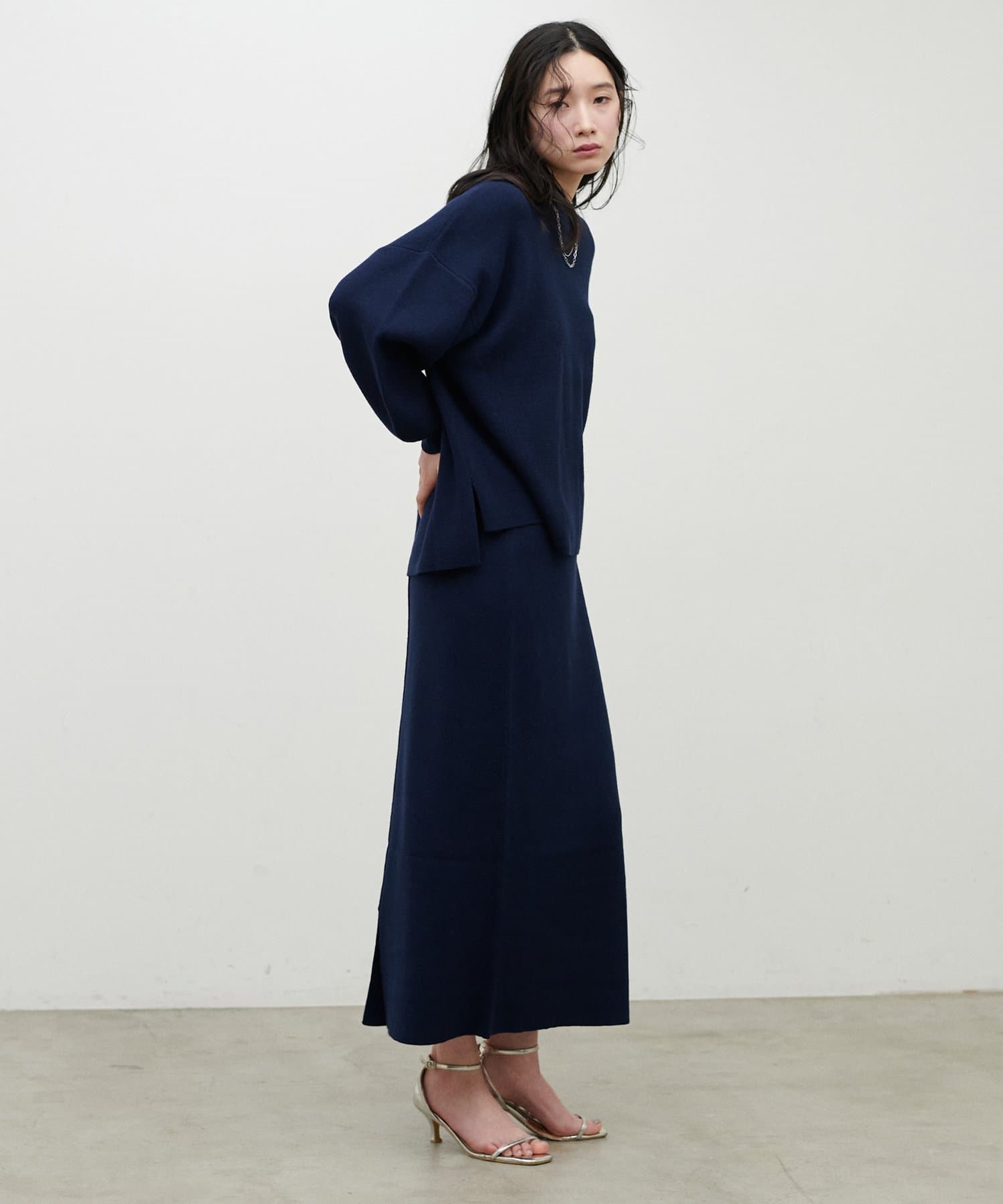 LARUTA(ラルータ) スウェットライクダブルジャガードニットスカート