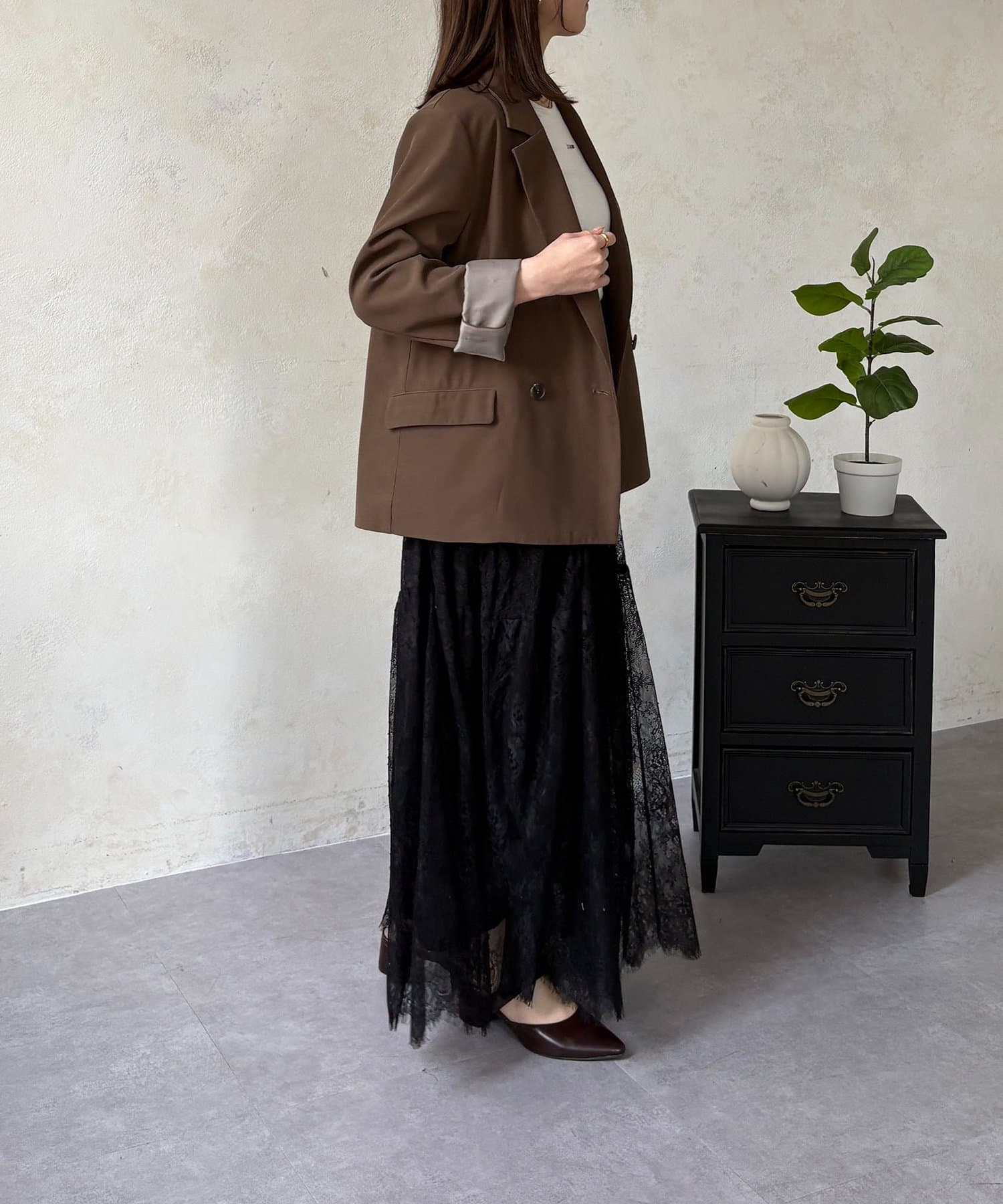 Thevon.(ゼヴォン) レースティアードスカート