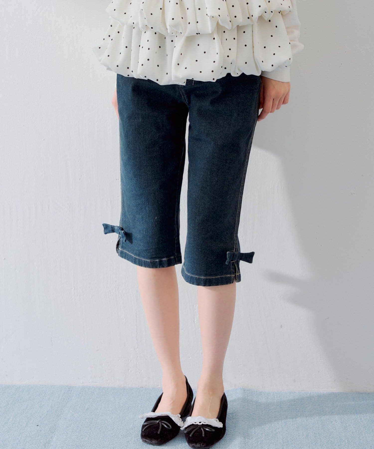 Chico(チコ) 【SALON by Chico】リボン取り外しサイドスリットカプリパンツ