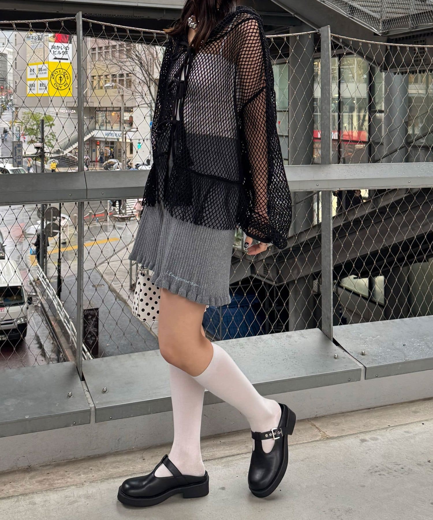 CIAOPANIC(チャオパニック) 【2サイズ展開】メッシュリボンフーディーカーディガン