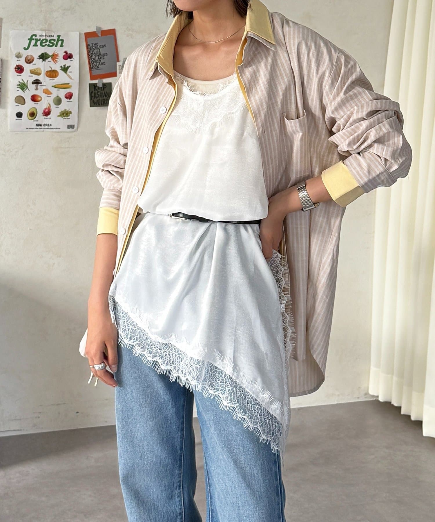 CPCM(シーピーシーエム) アシメイレヘムレースキャミ