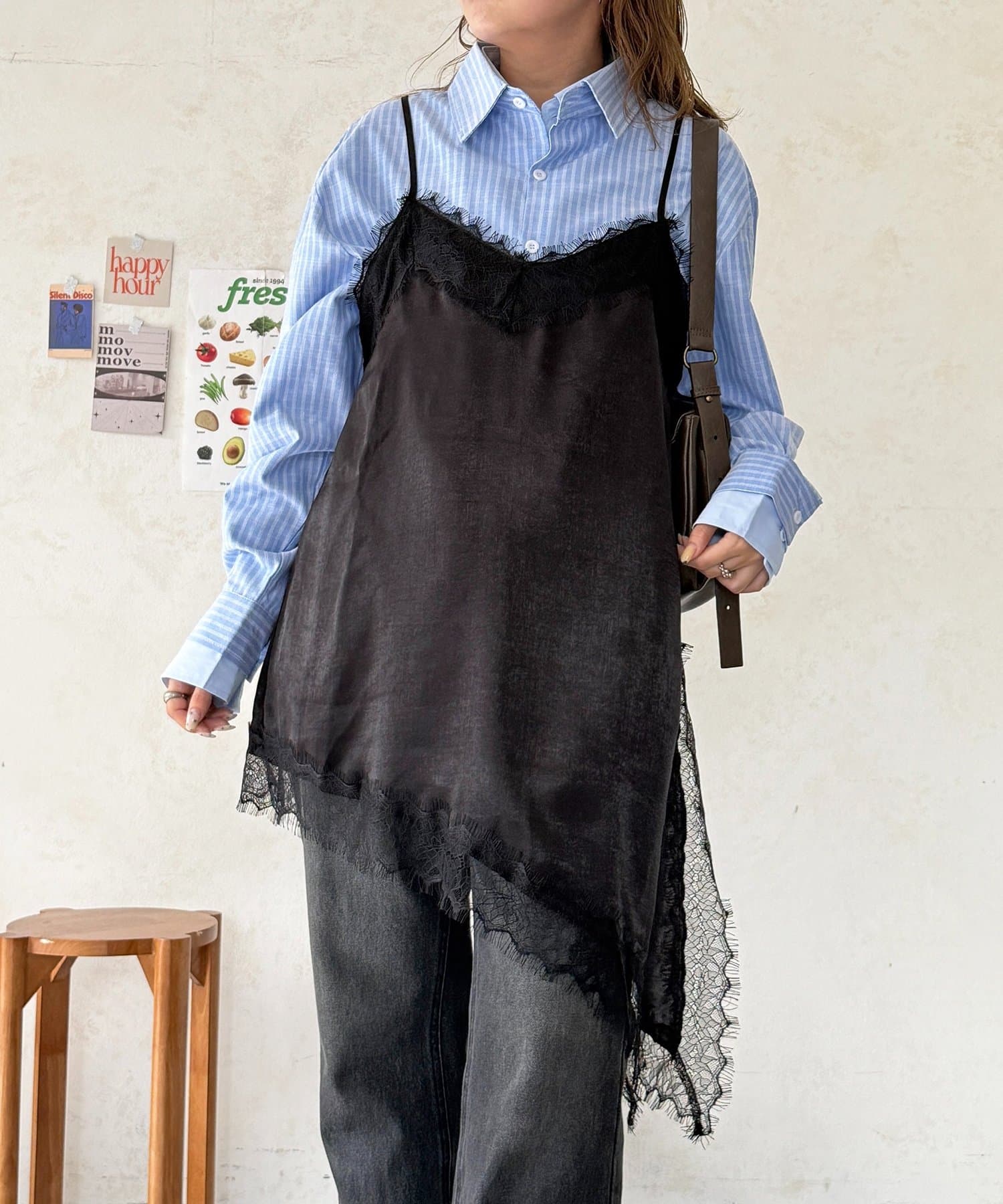 CPCM(シーピーシーエム) アシメイレヘムレースキャミ