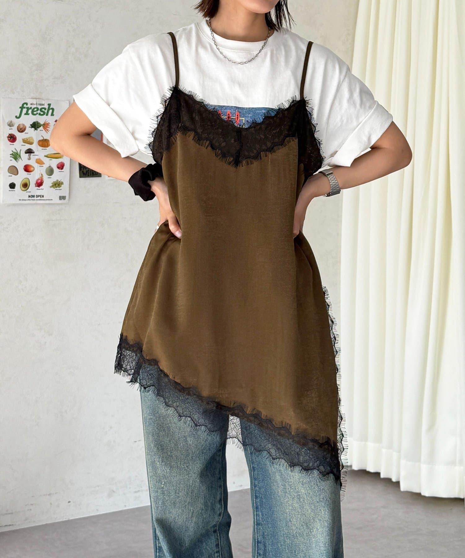 CPCM(シーピーシーエム) アシメイレヘムレースキャミ