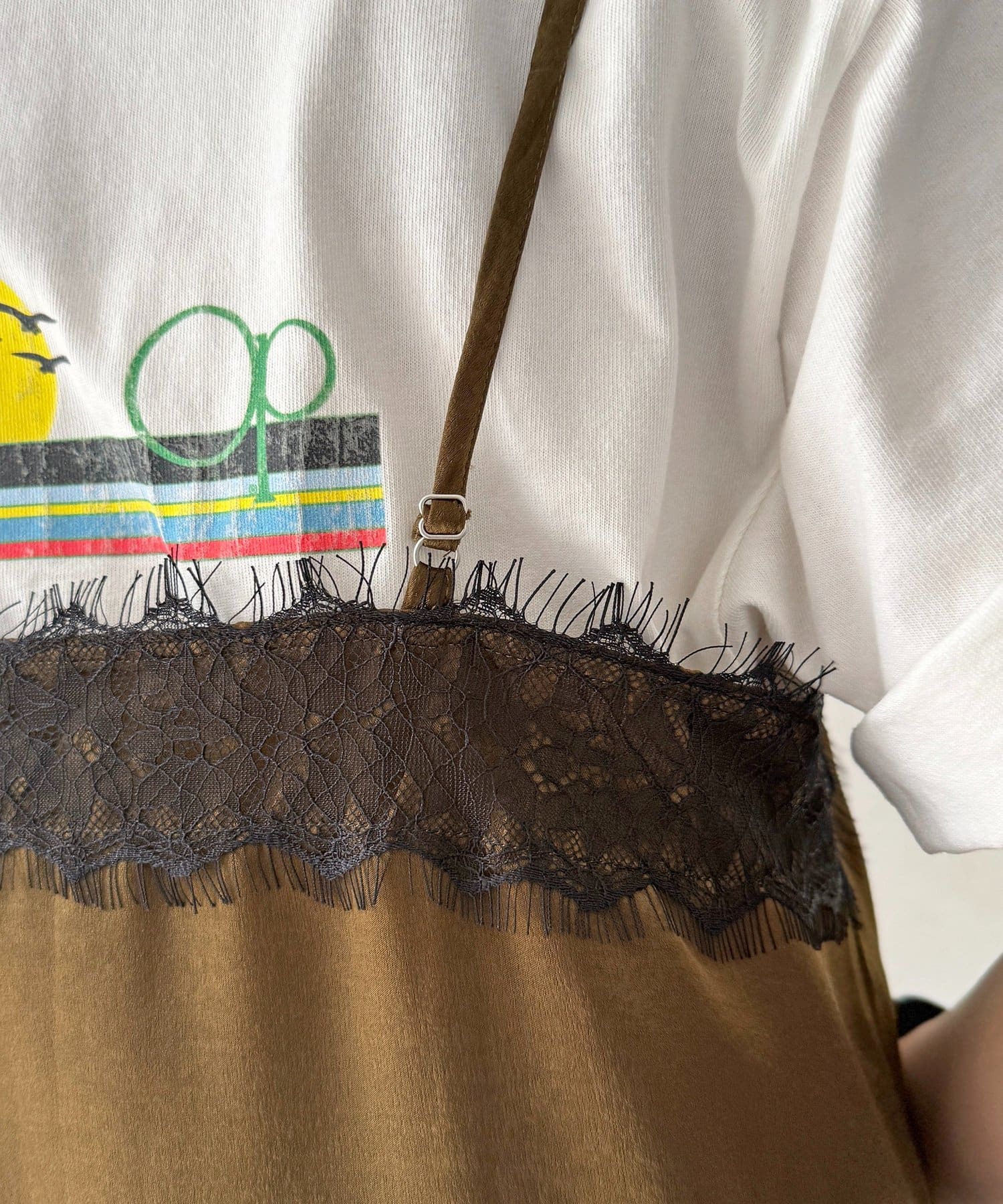 CPCM(シーピーシーエム) アシメイレヘムレースキャミ