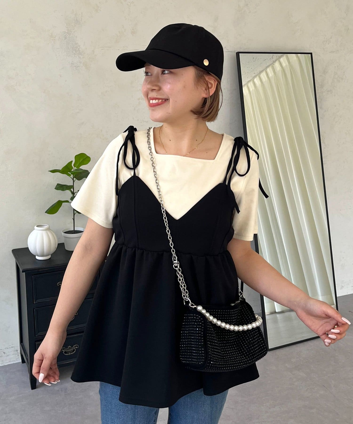 prose verse(プロズヴェール) 【MOMO】〈吸水速乾・UVカット〉スクエアネックTシャツ