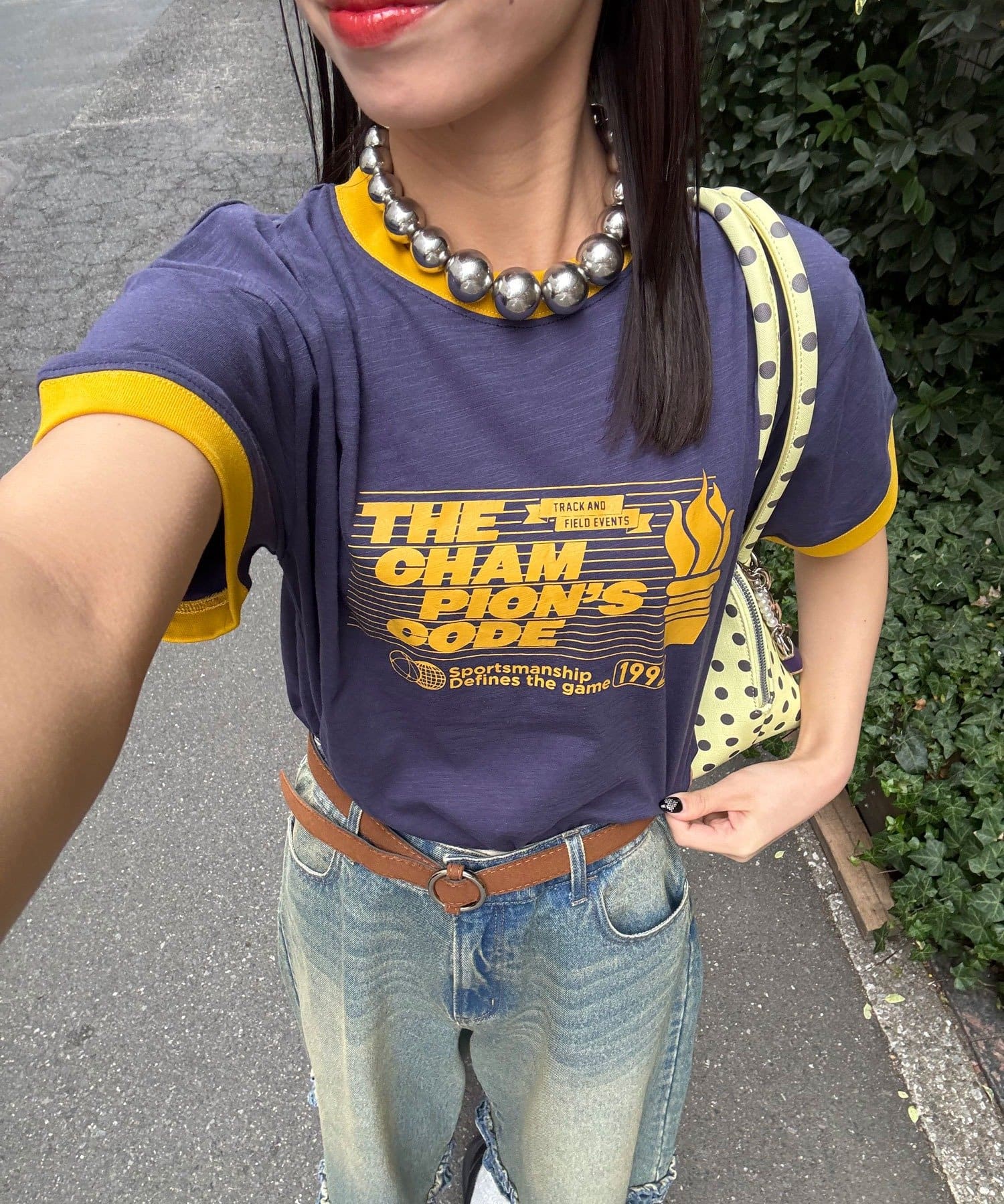 CIAOPANIC(チャオパニック) プリントリンガーロゴTシャツ