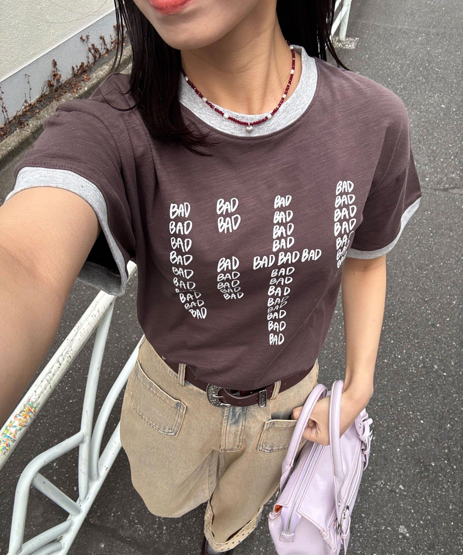 CIAOPANIC(チャオパニック) プリントリンガーロゴTシャツ