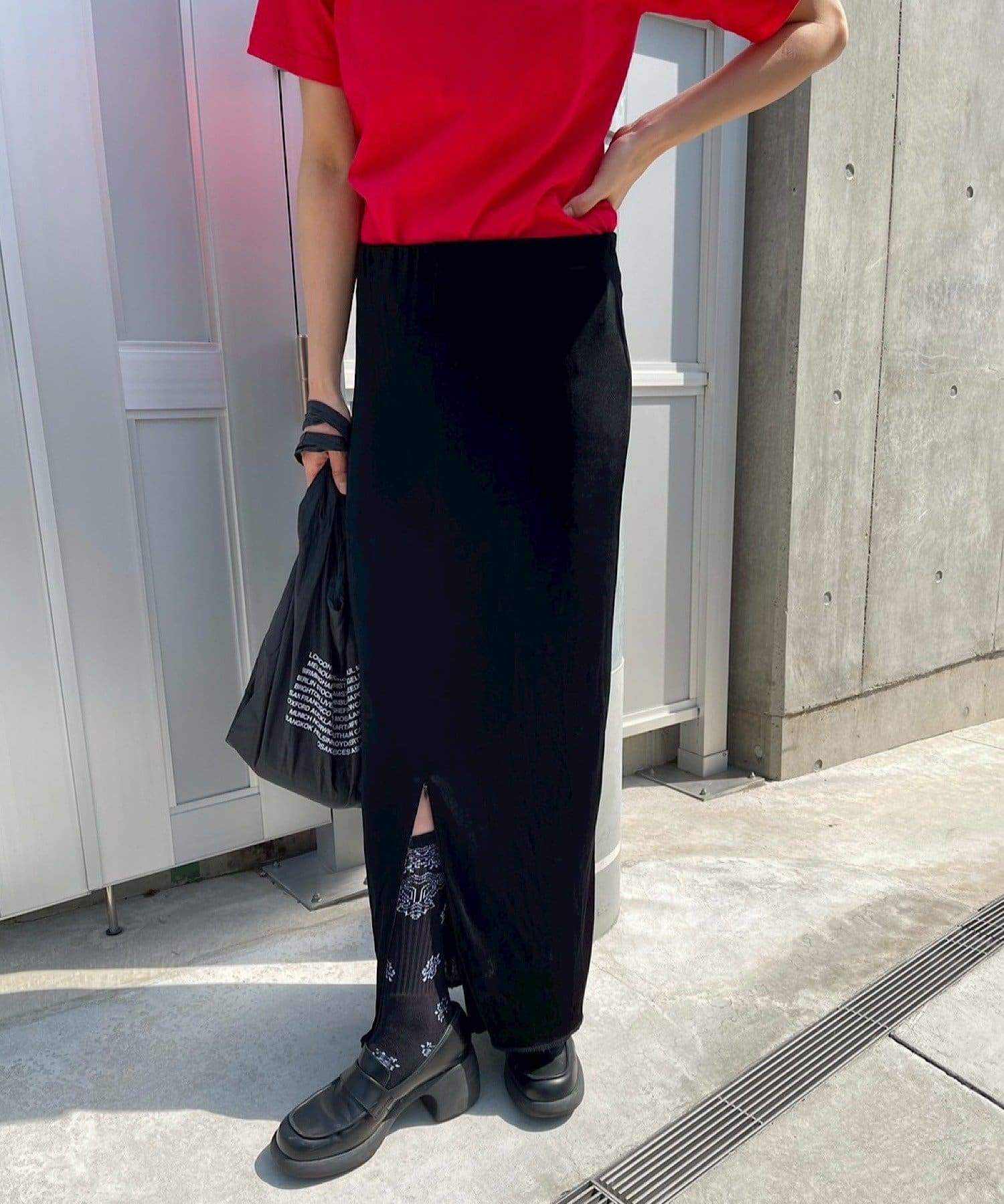 Pasterip(パセリ) 【再入荷26SS】Sheer rib zip skirt