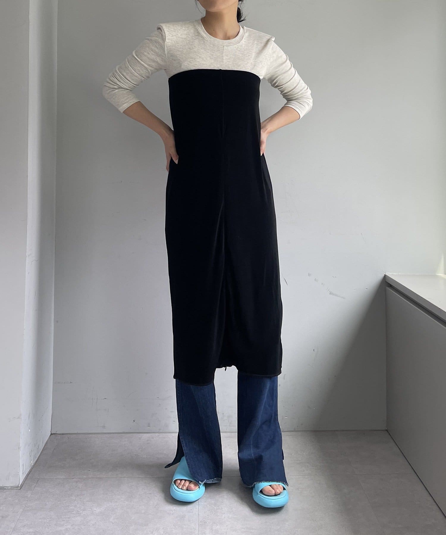Pasterip(パセリ) 【再入荷26SS】Sheer rib zip skirt