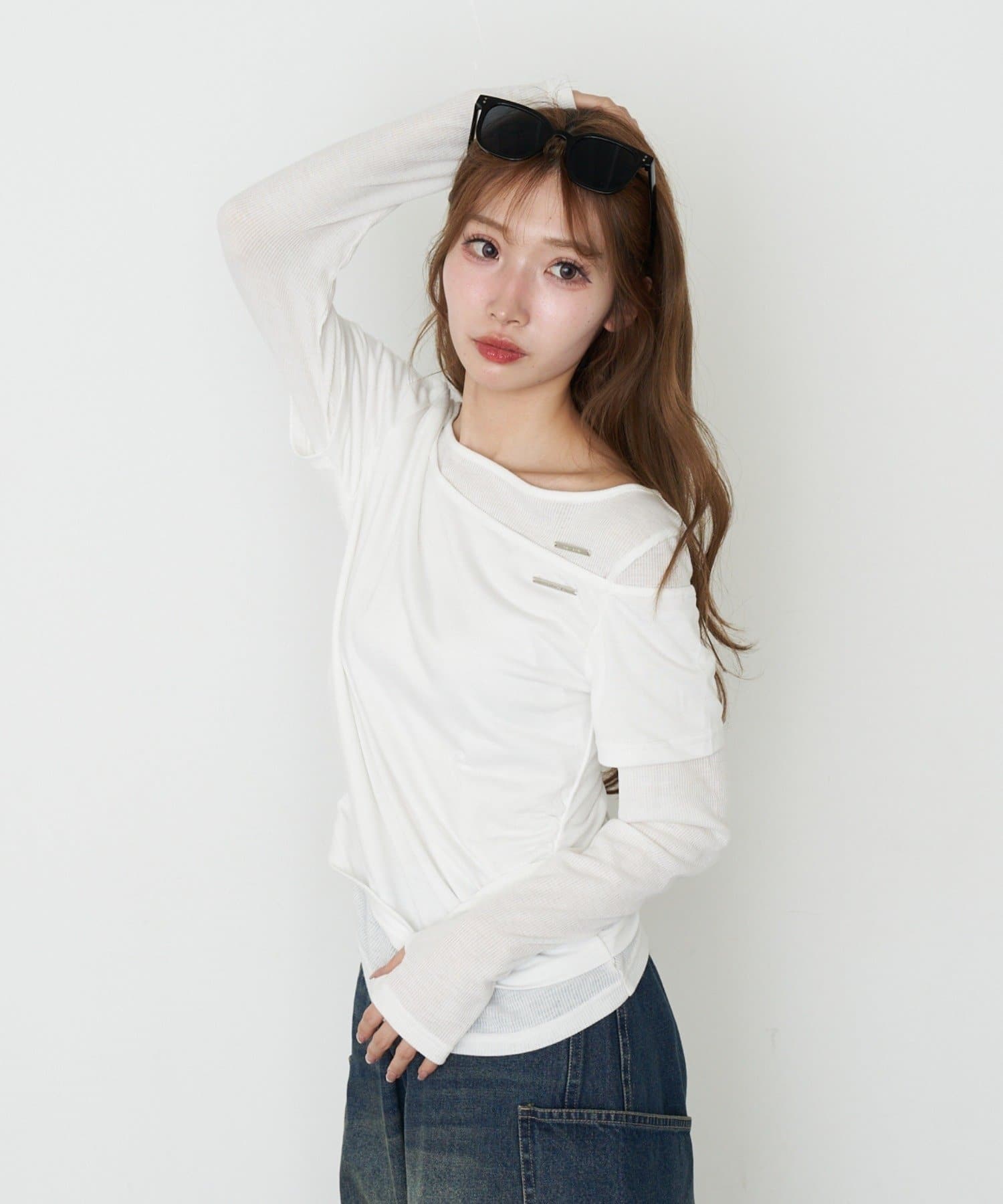 RAY CASSIN(レイカズン) オフショルレイヤードT