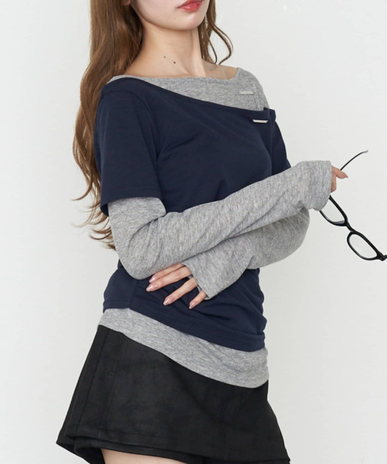 RAY CASSIN(レイカズン) オフショルレイヤードT