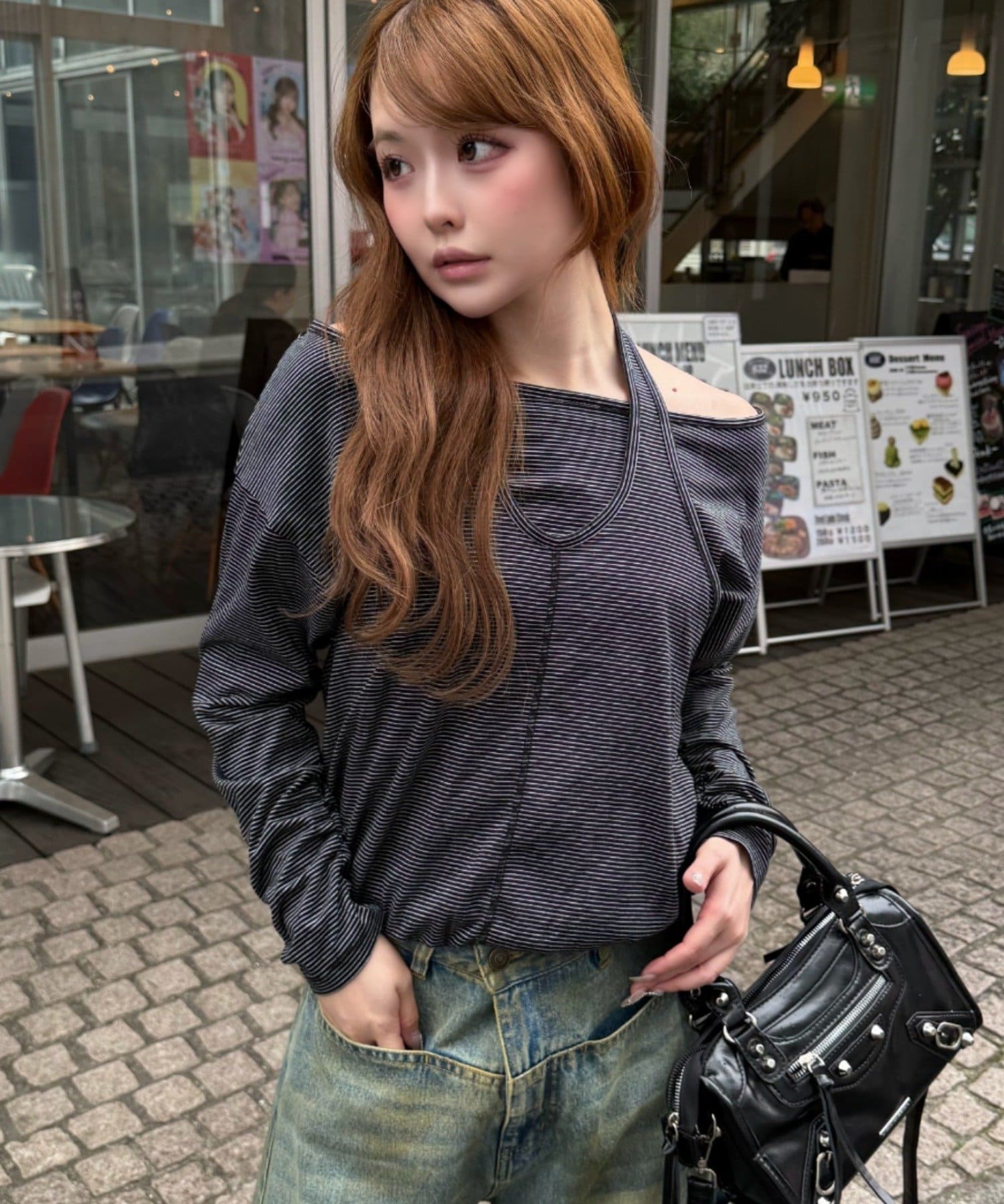 RAY CASSIN(レイカズン) ホルターレイヤードオフショルルーズT