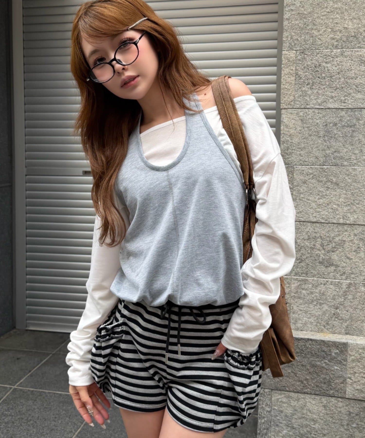 RAY CASSIN(レイカズン) ホルターレイヤードオフショルルーズT