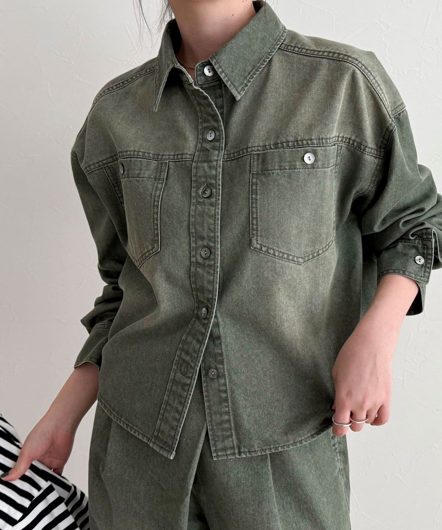 FREDY & GLOSTER(フレディ アンド グロスター) デニムボウタイクロップドシャツ