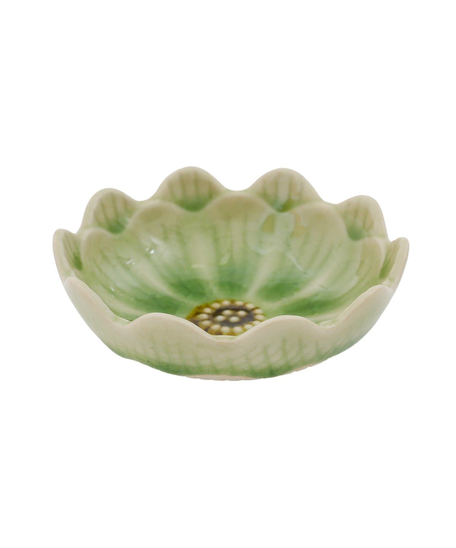 salut!(サリュ) ガラス貫入華小皿：9cm／お茶とお団子