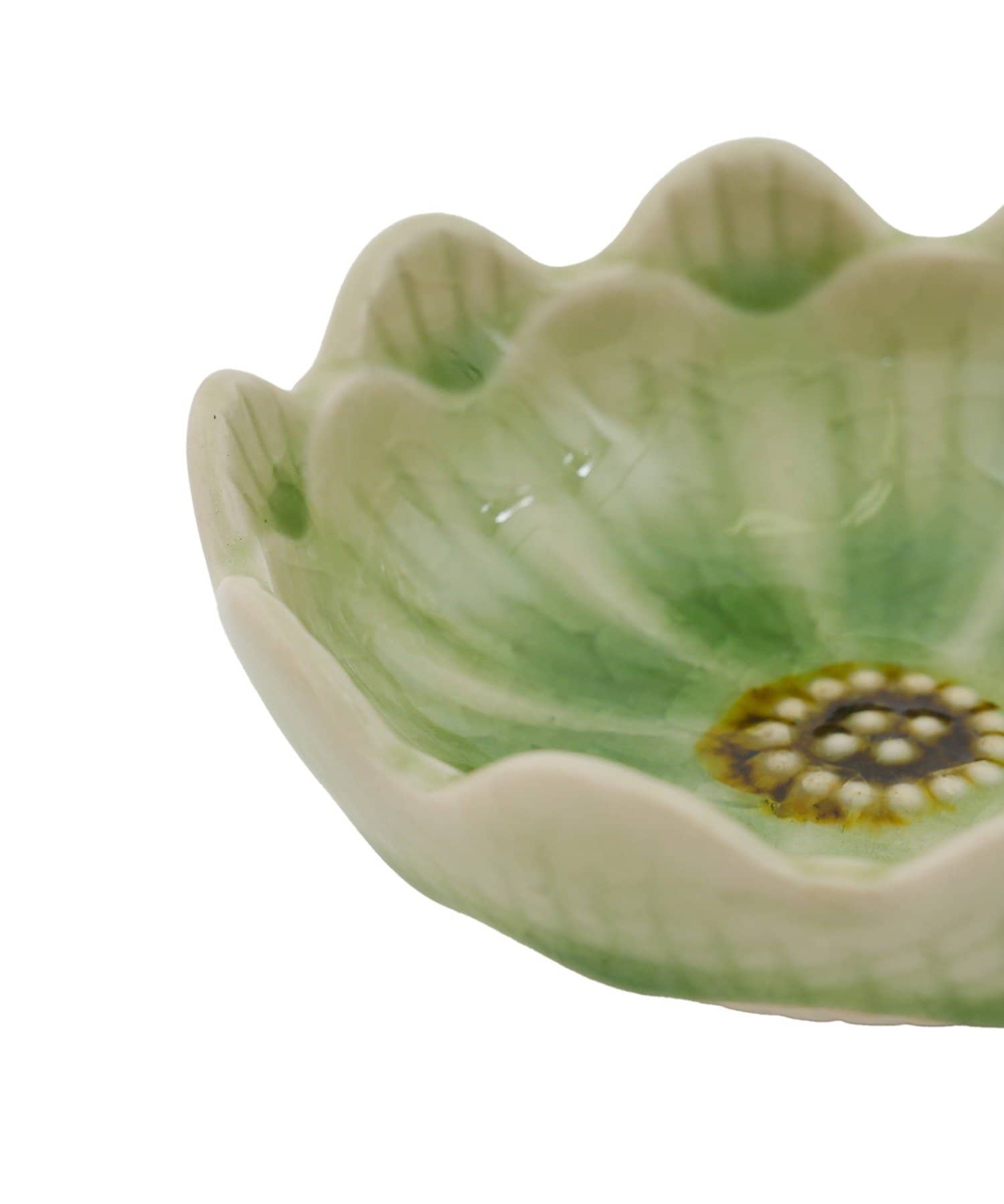 salut!(サリュ) ガラス貫入華小皿：9cm／お茶とお団子