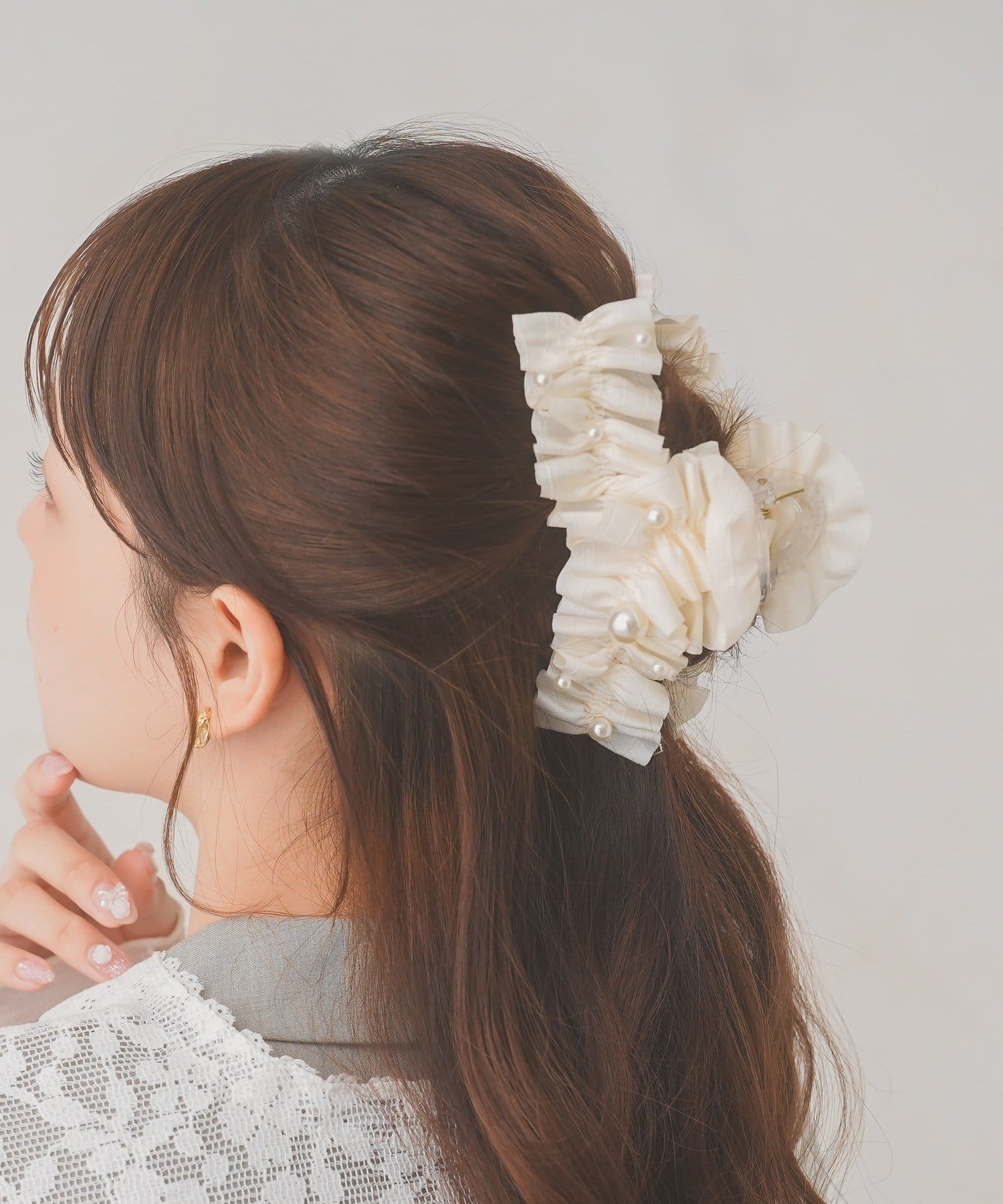 Lattice(ラティス) パール付きくしゅくしゅクリップ