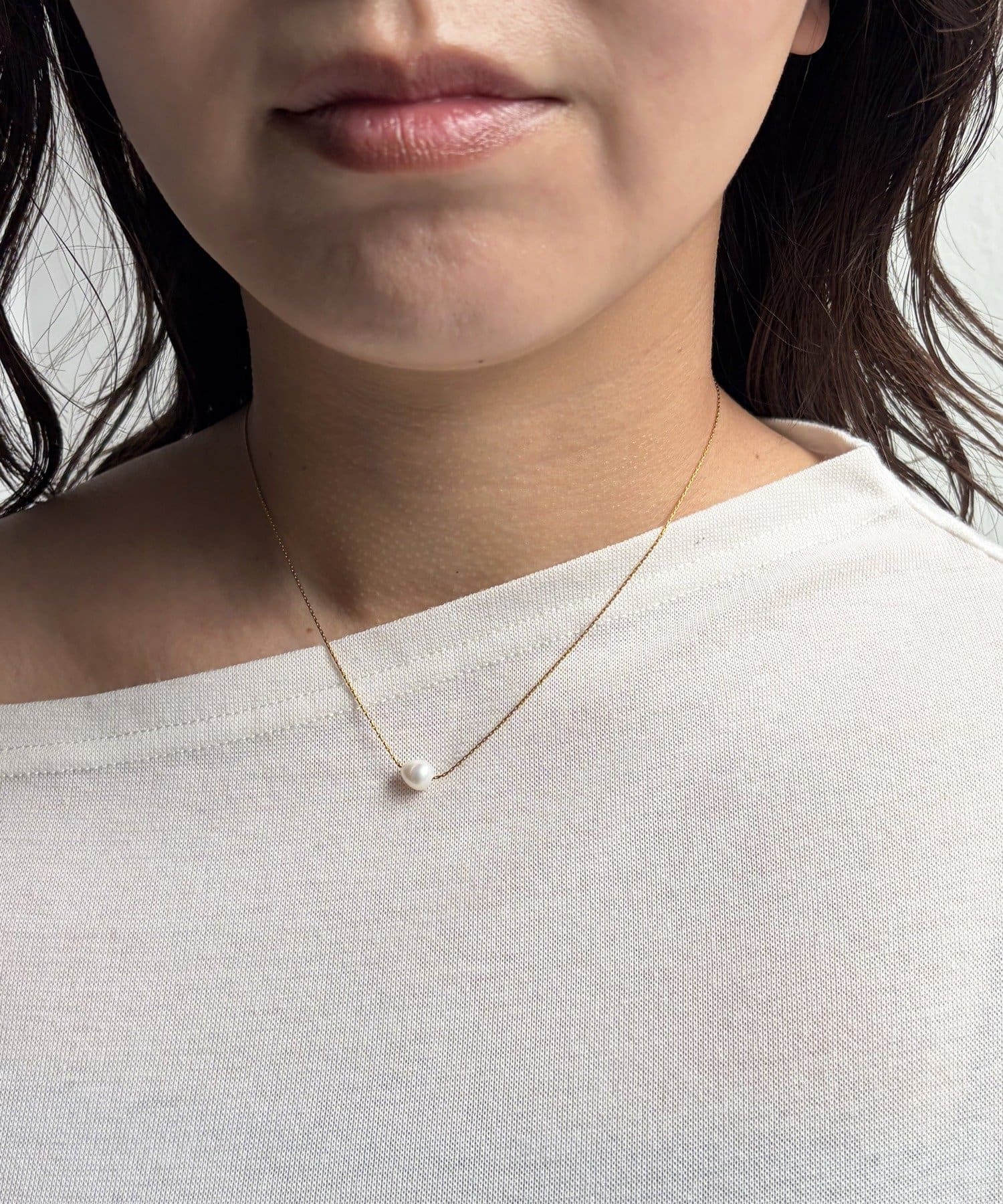 Lattice(ラティス) ＜ステンレス＞パールネックレス