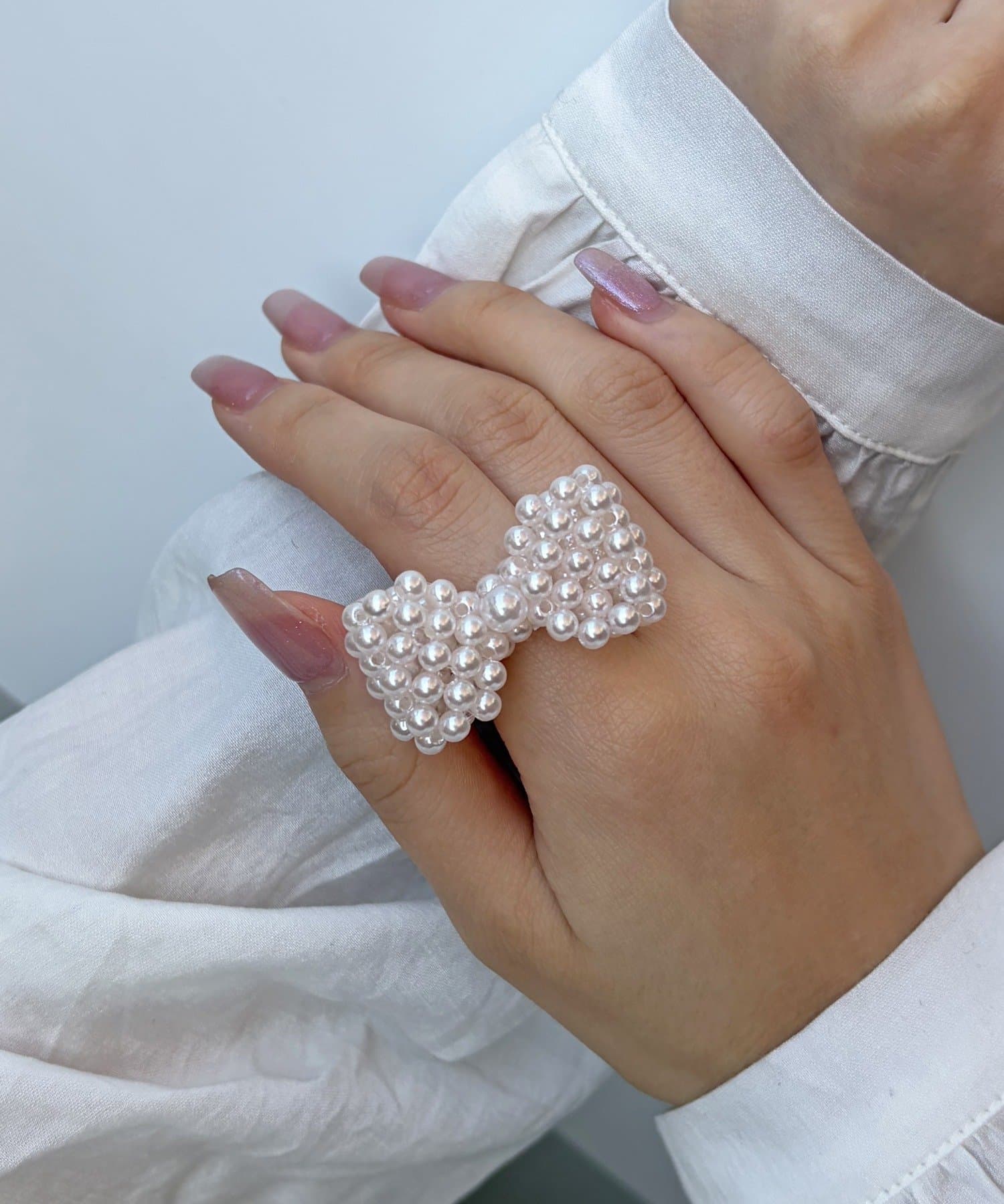 Lattice(ラティス) ビーズリボンリング