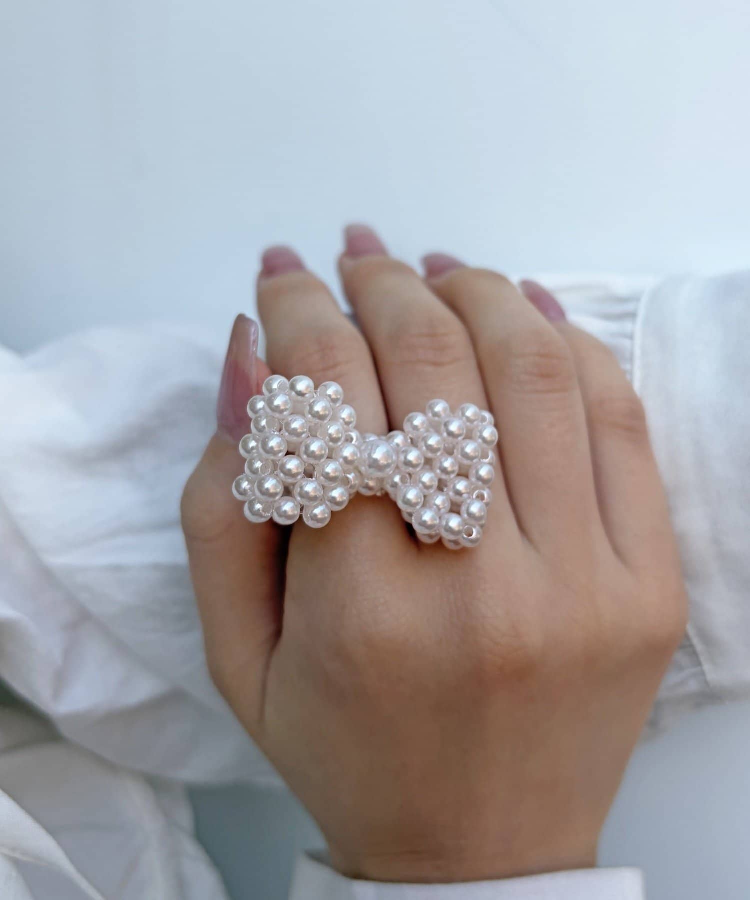 Lattice(ラティス) ビーズリボンリング