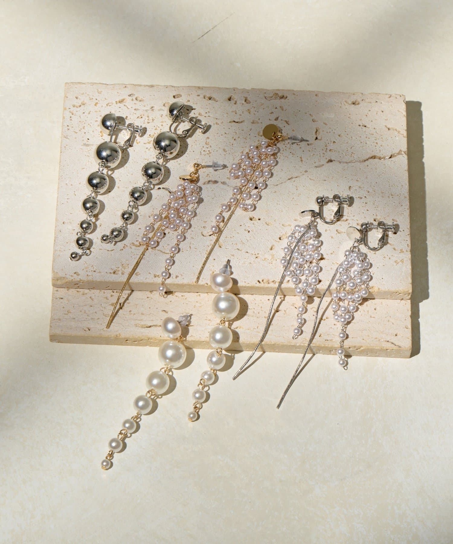 Lattice(ラティス) パール/メタルボールイヤリング