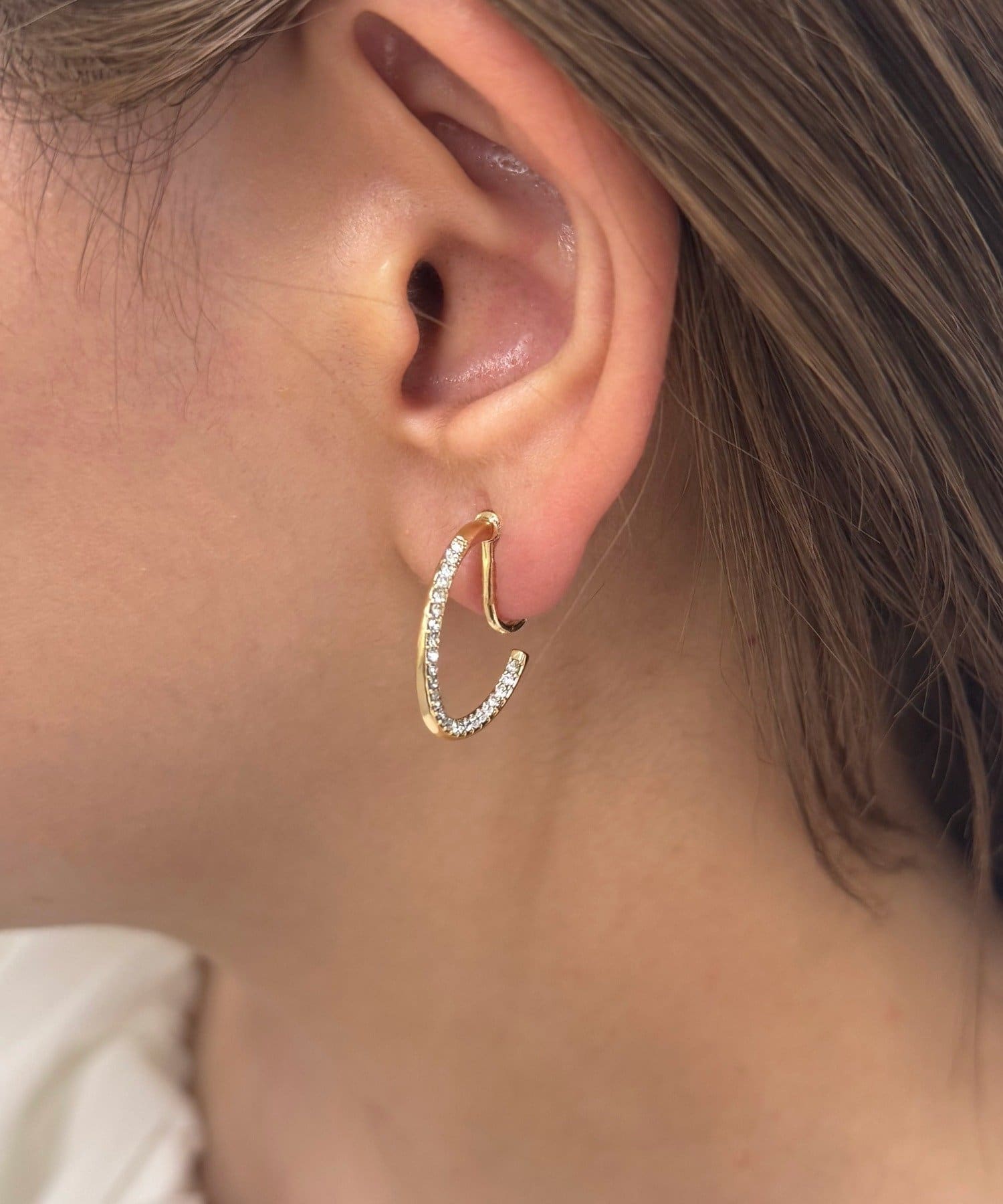 Lattice(ラティス) ストーンフープイヤリング