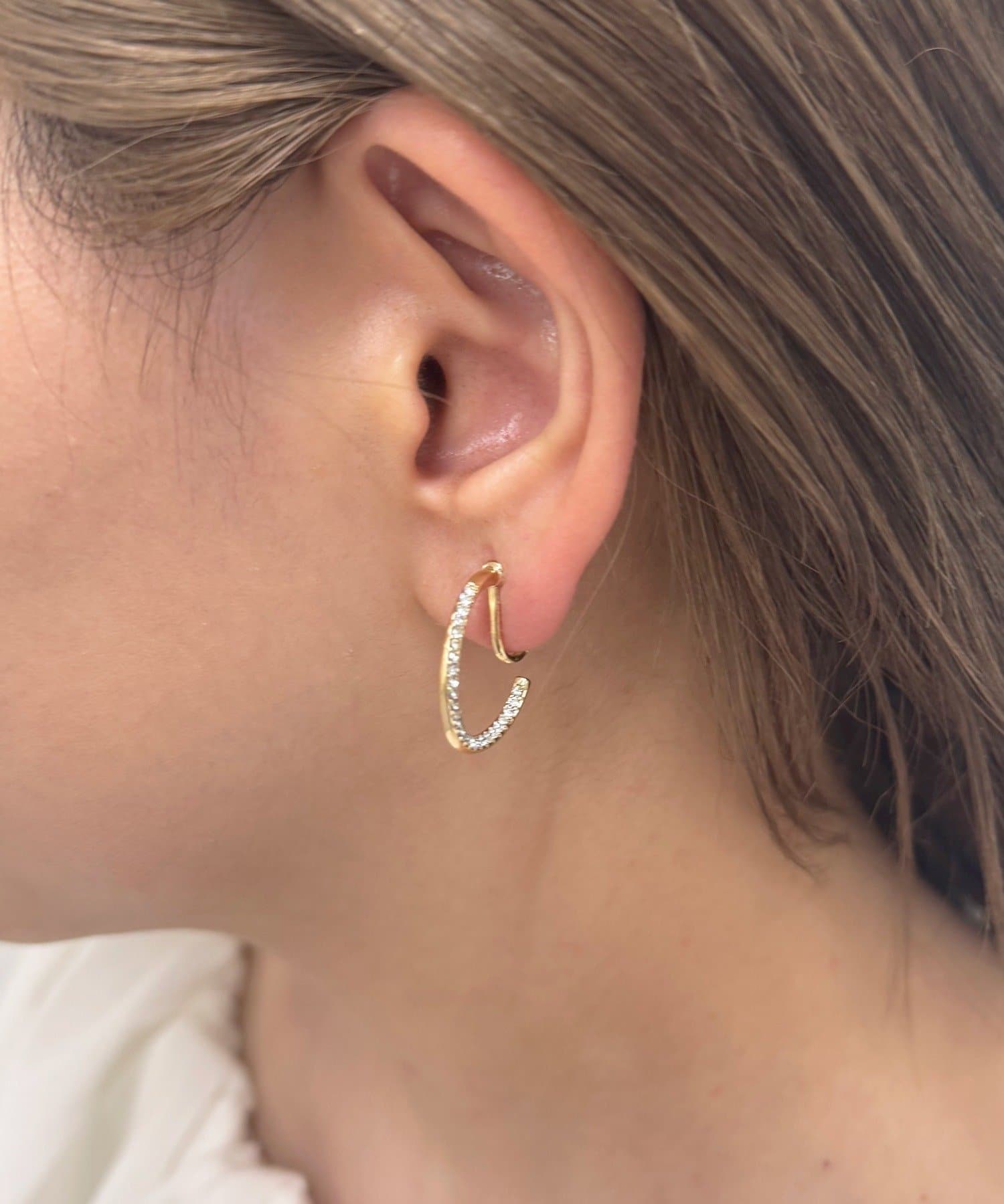 Lattice(ラティス) ストーンフープイヤリング