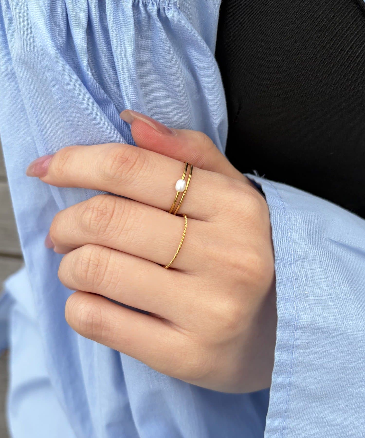 Lattice(ラティス) ＜ステンレス＞パールリングセット(3P)