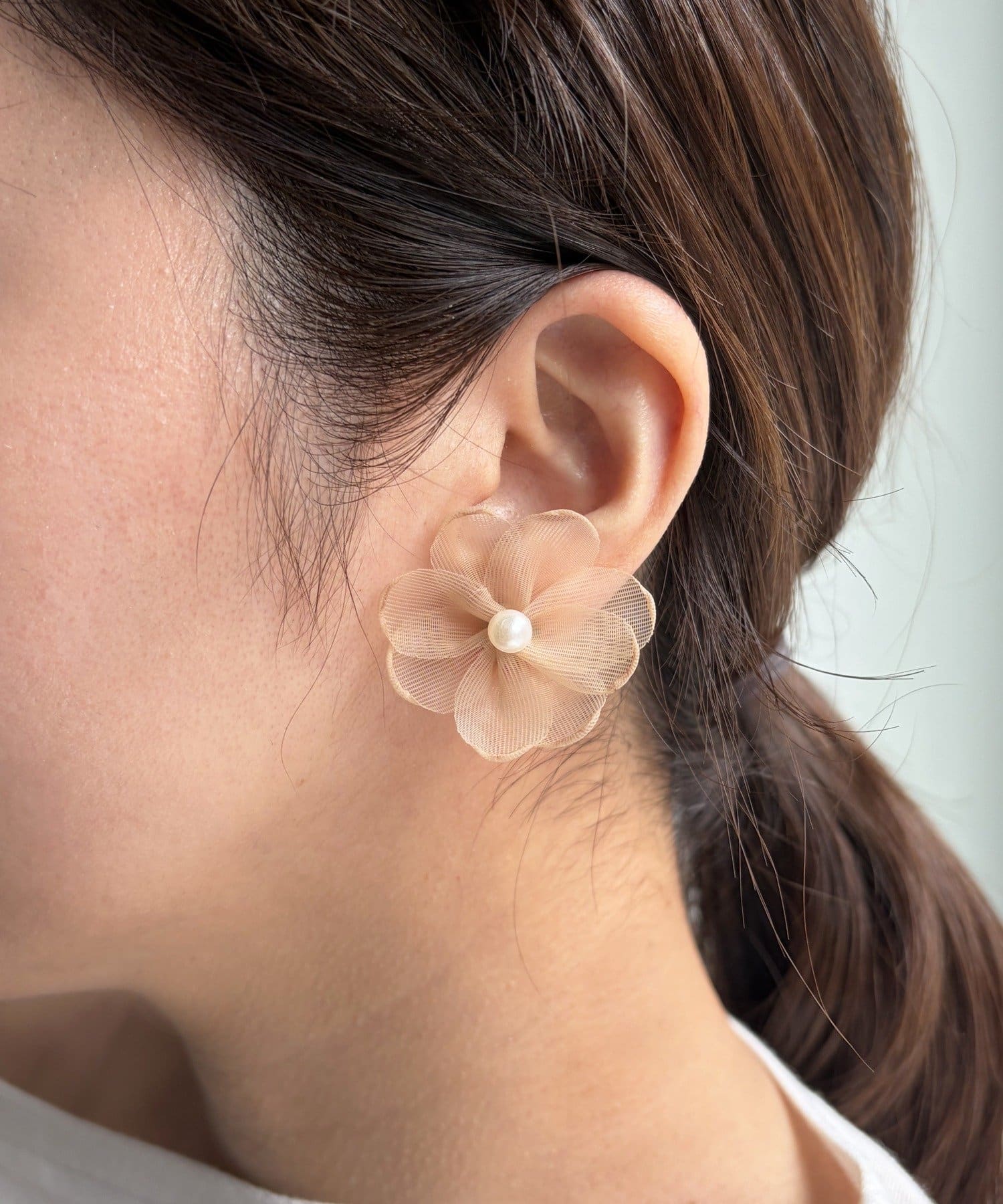 Lattice(ラティス) チュールフラワーピアス