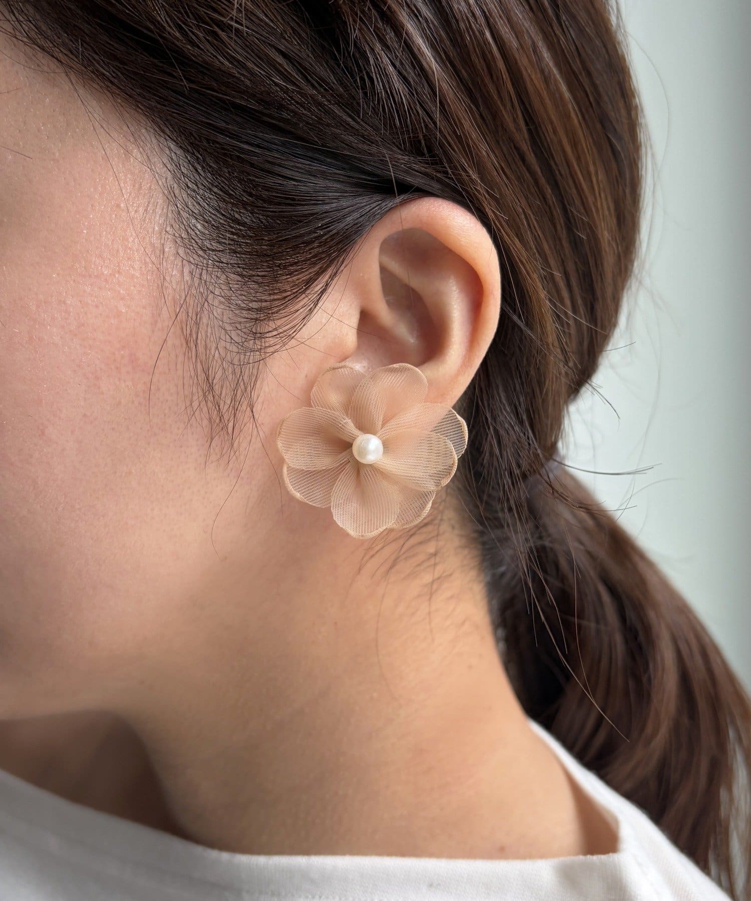 Lattice(ラティス) チュールフラワーピアス