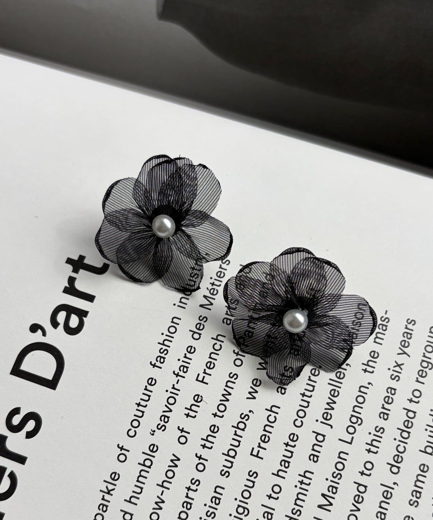 Lattice(ラティス) チュールフラワーピアス