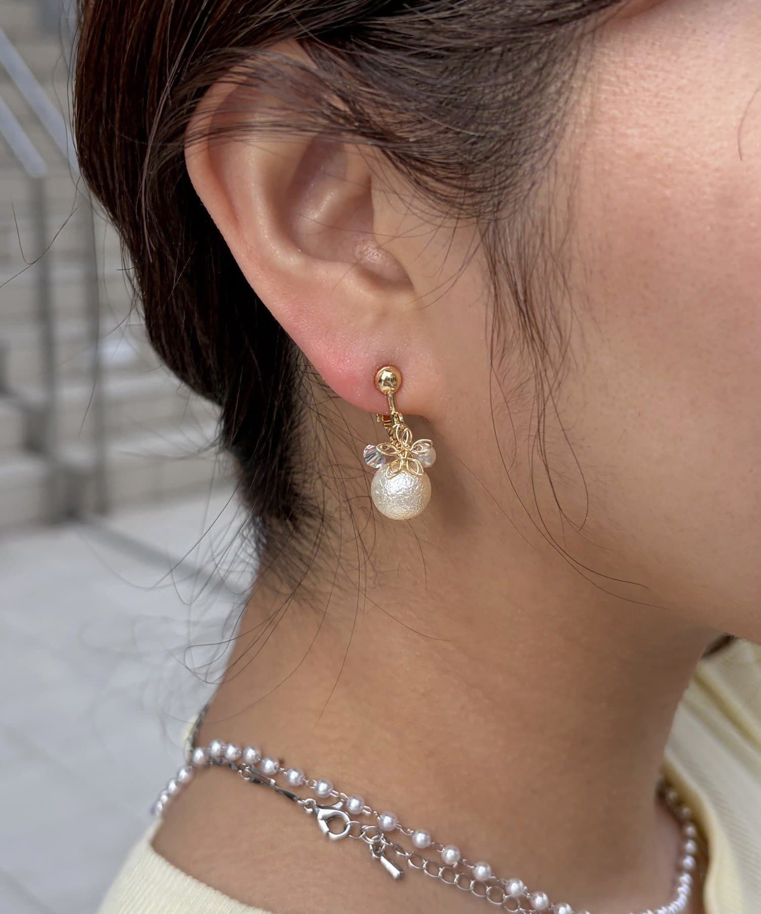 Lattice(ラティス) パールイヤリング