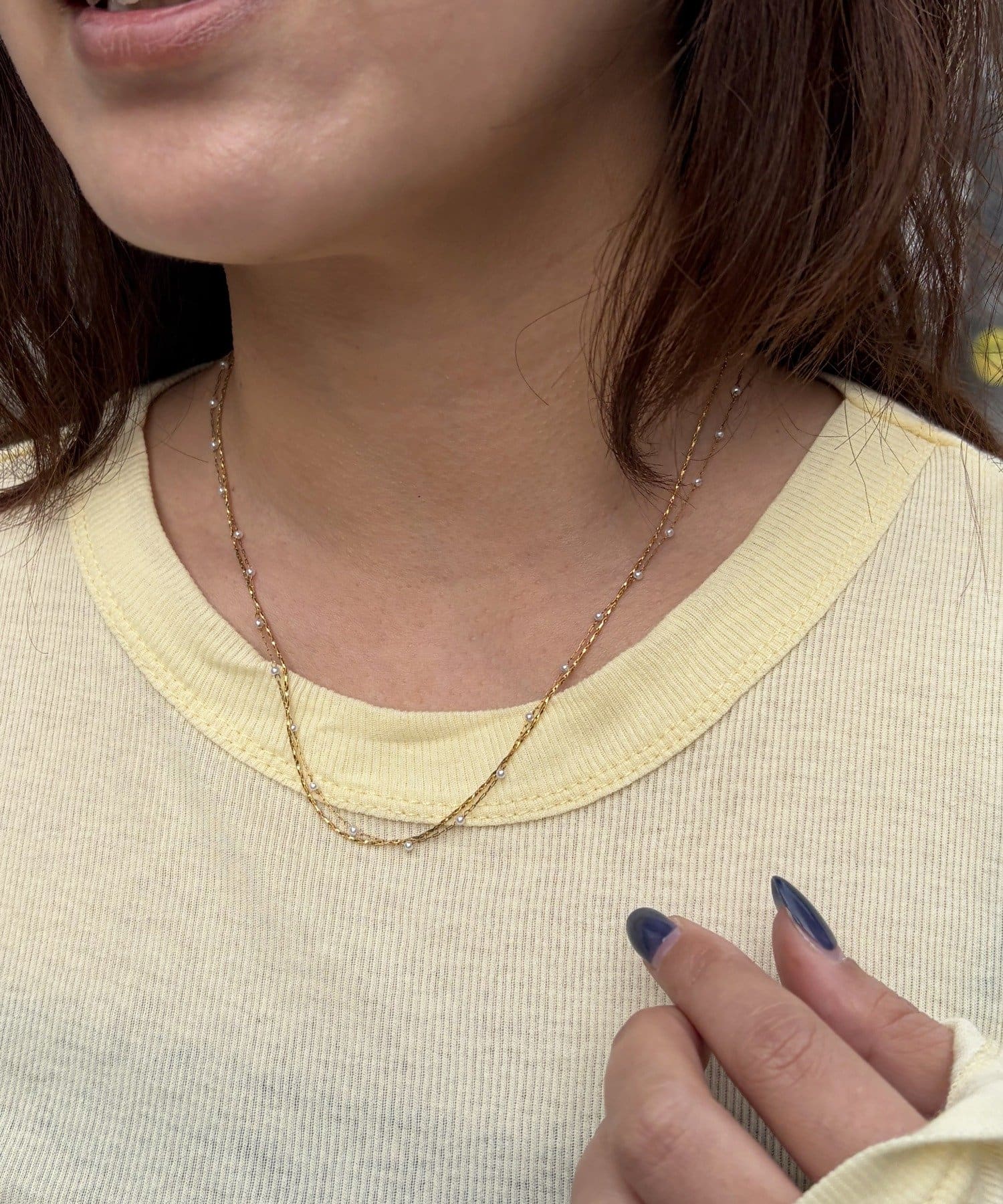 Lattice(ラティス) ＜ステンレス＞パールネックレス