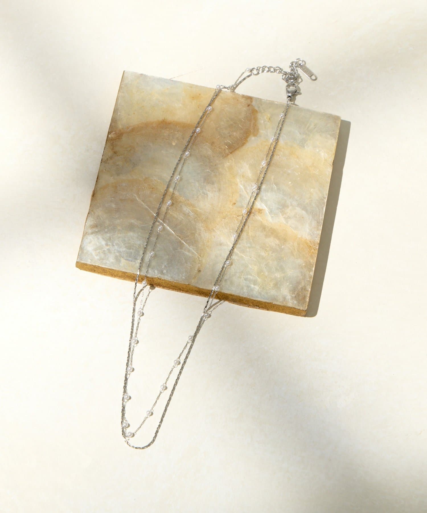 Lattice(ラティス) ＜ステンレス＞パールネックレス