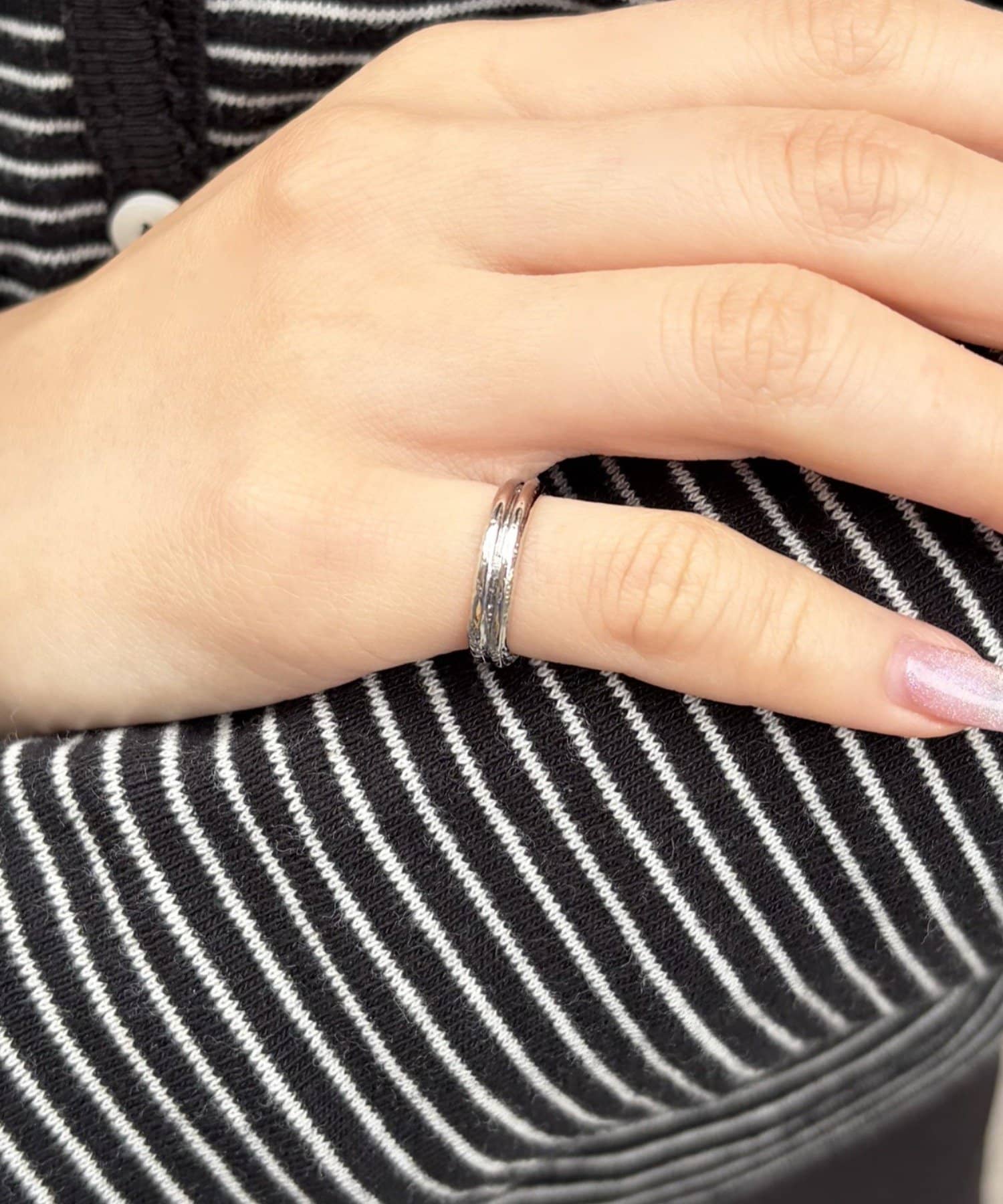 Lattice(ラティス) シンプルメタルピンキーリング