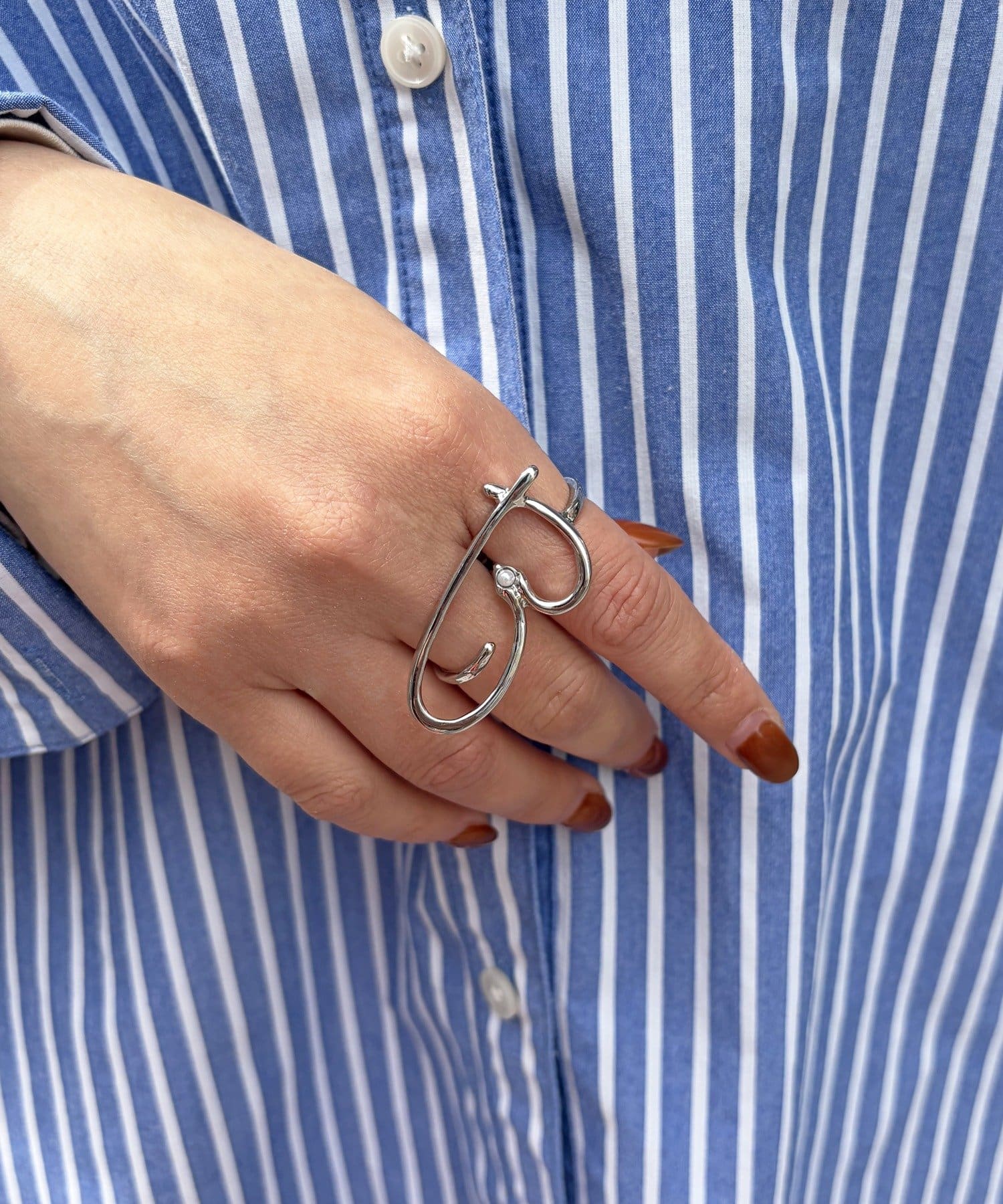 Lattice(ラティス) ハートダブルフィンガーリング