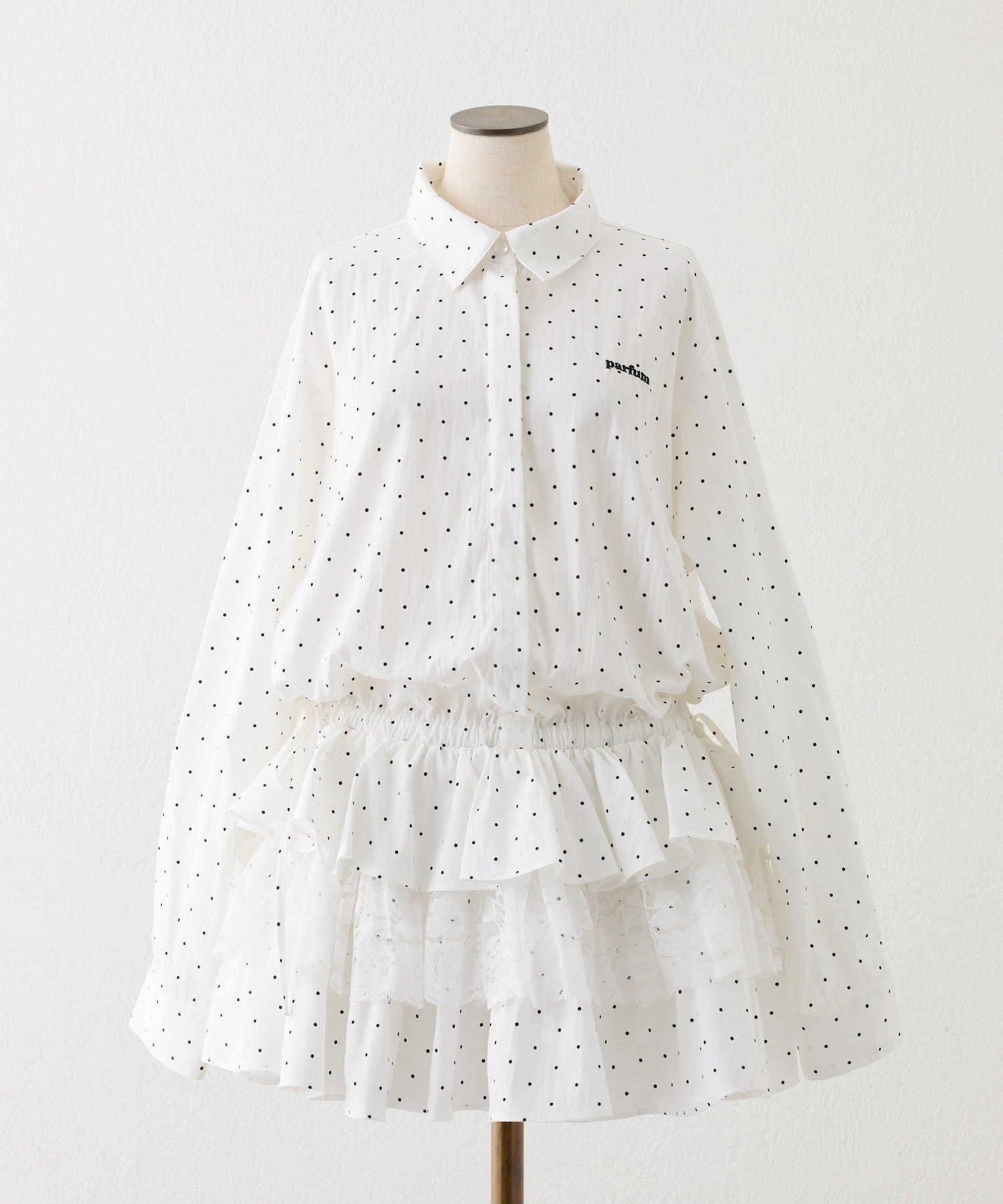 one after another NICE CLAUP(ワンアフターアナザー ナイスクラップ) 裾ティアードシャツワンピース