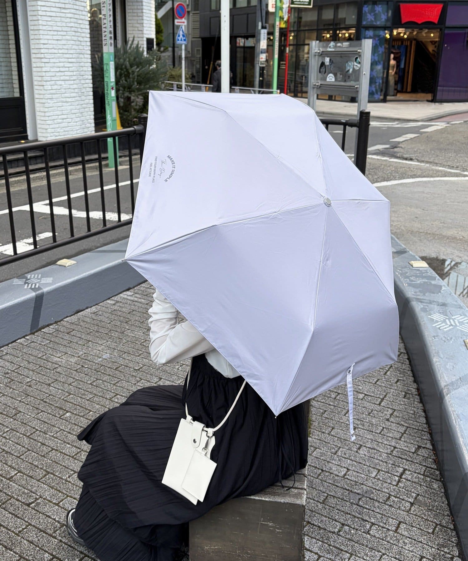 Lattice(ラティス) 【完全遮光100%】【晴雨兼用】折り畳み傘(ロゴ)