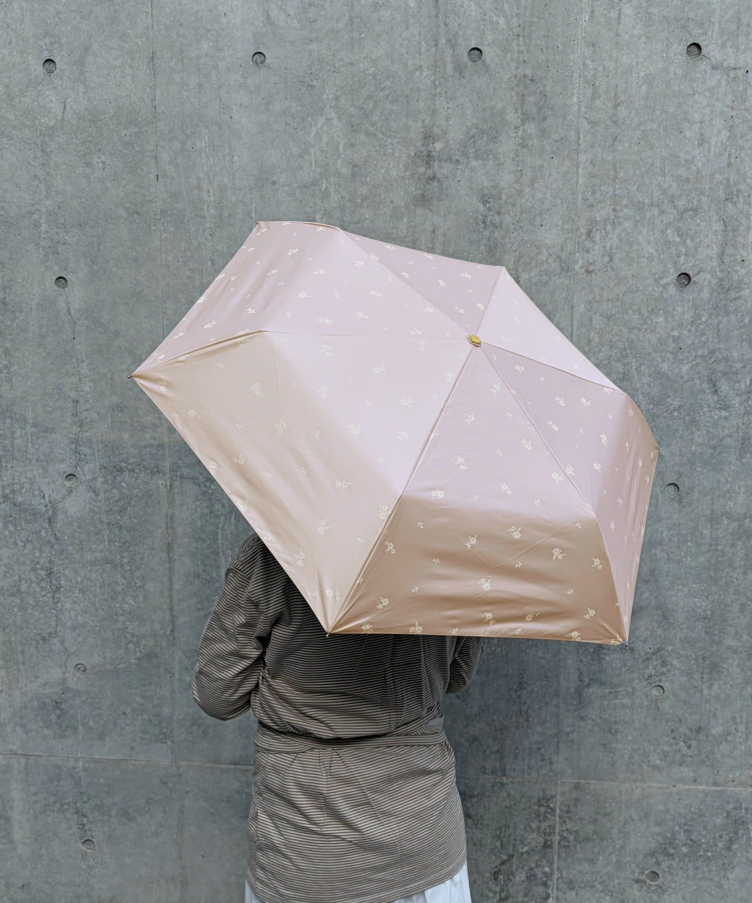 Lattice(ラティス) 【完全遮光100%】【体感温度-5℃/晴雨兼用】折り畳み傘(小花柄)