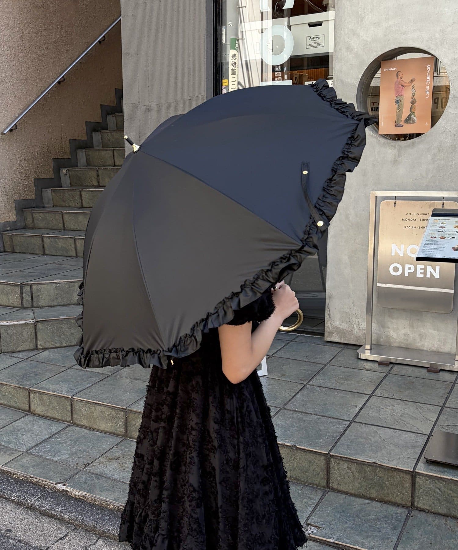 Lattice(ラティス) 【完全遮光100%】【晴雨兼用】長傘(フリル)