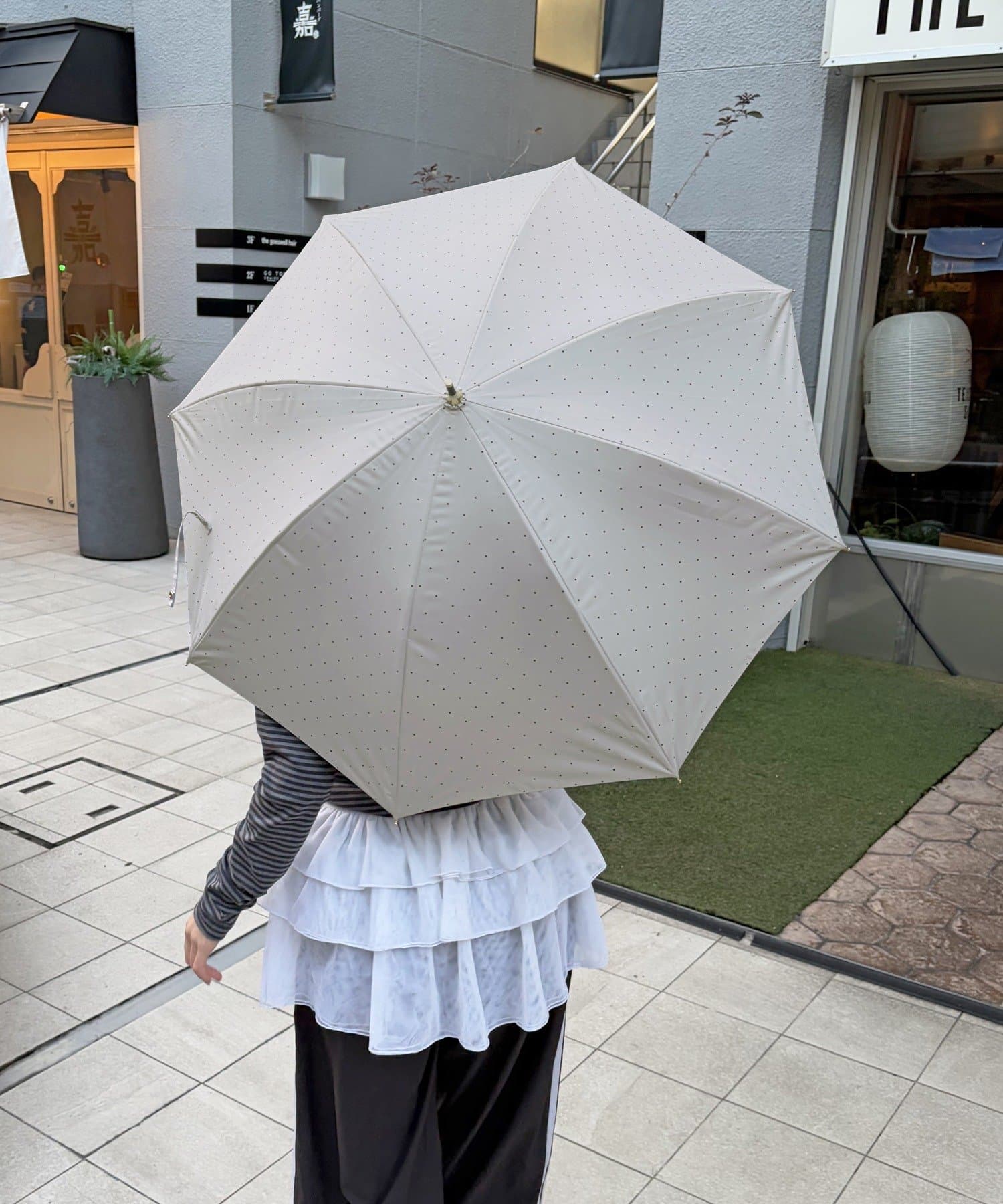 Lattice(ラティス) 【完全遮光100%】【晴雨兼用】長傘(ドット)