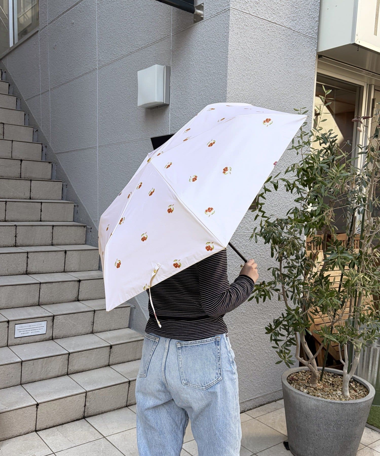 Lattice(ラティス) 【完全遮光100%】【晴雨兼用】折り畳み傘(転写プリント)